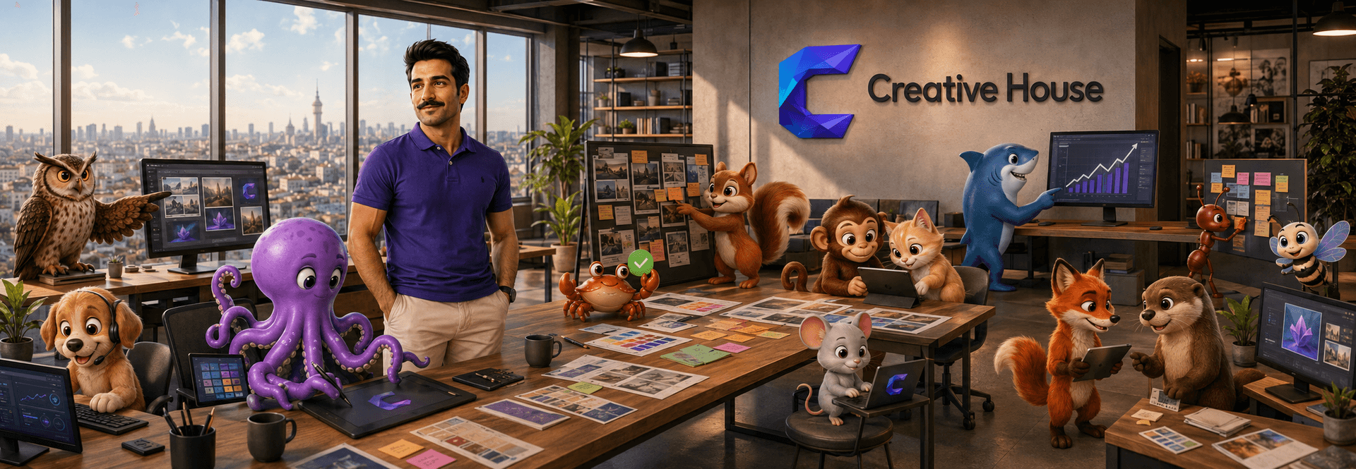 Selçuk Aker — kreatif direktör, Creative House ofisinde
