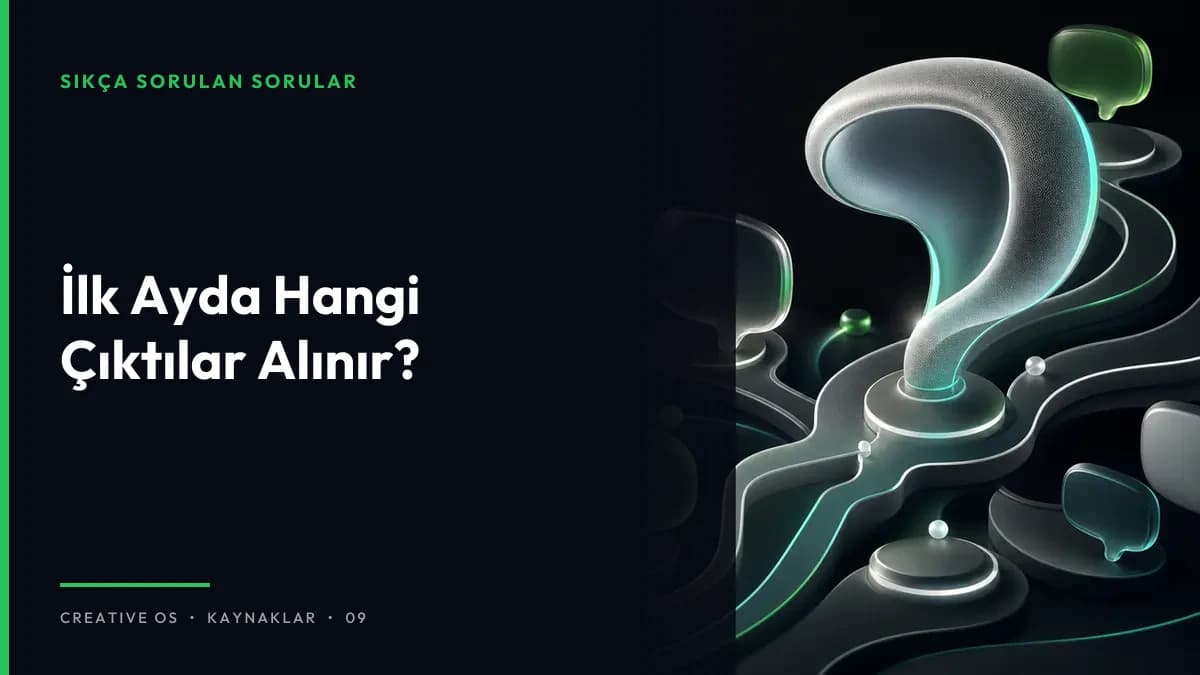 İlk Ayda Hangi Çıktılar Alınır?