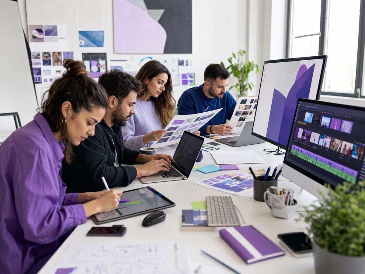 Tasarım, içerik, kampanya ve web çalışmalarını eş zamanlı üreten Creative OS ekibi.
