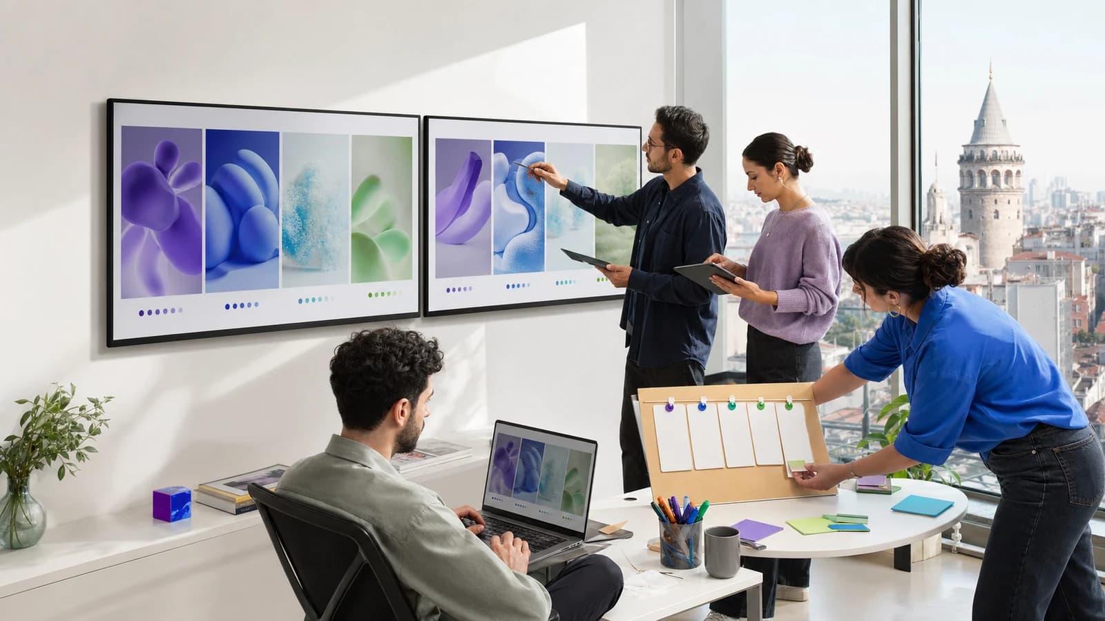 Yeni araçları gerçek işler üzerinde test ederek üretim kapasitesini geliştiren Creative OS ekibi.