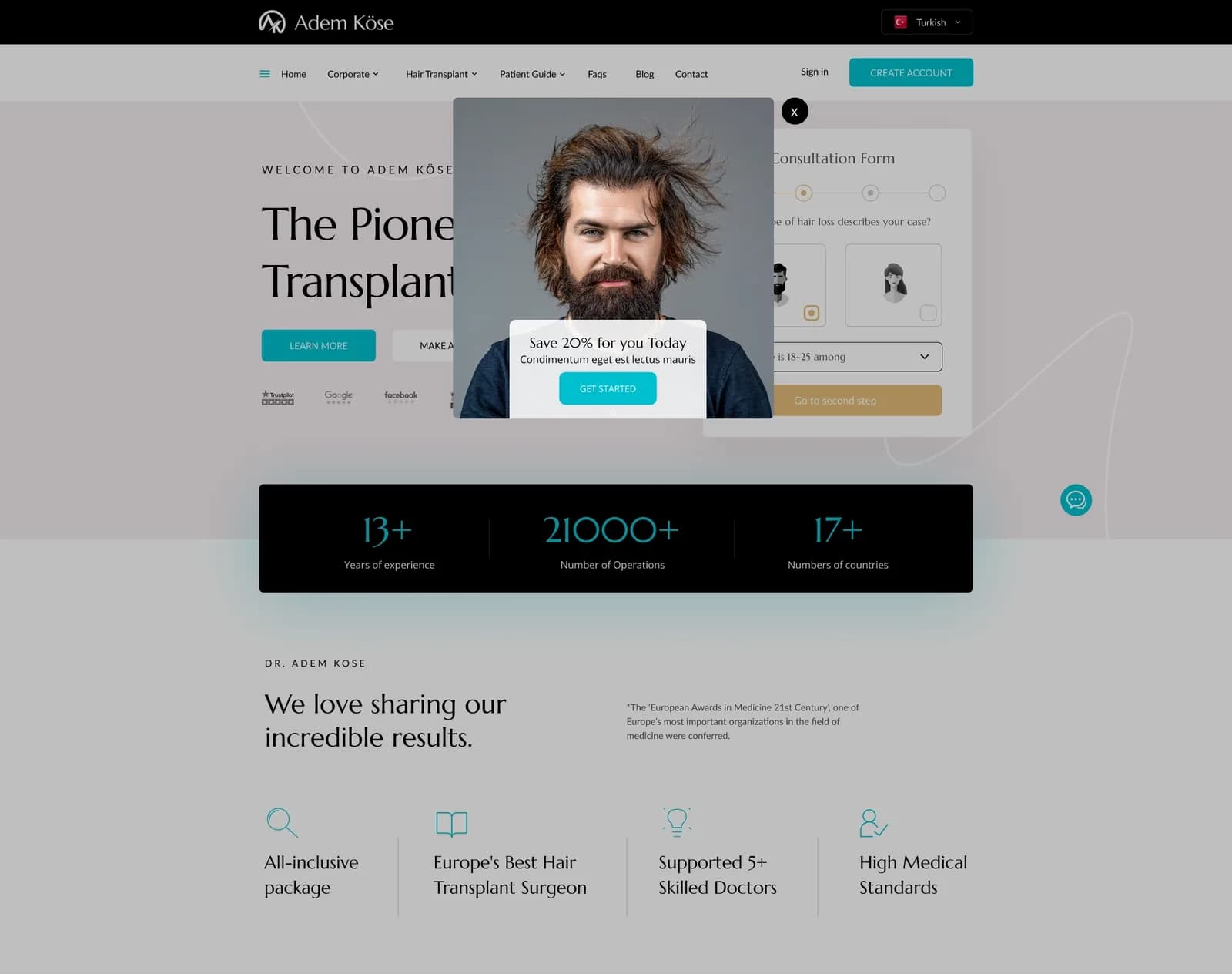 Adem Köse Hair Transplant — Web Sitesi
