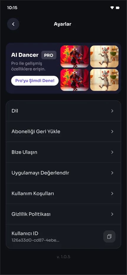 Ai Dance — Mobil Uygulama