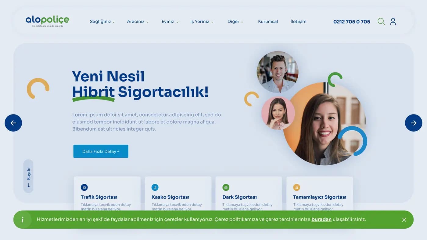 Alo Poliçe — Web Sitesi