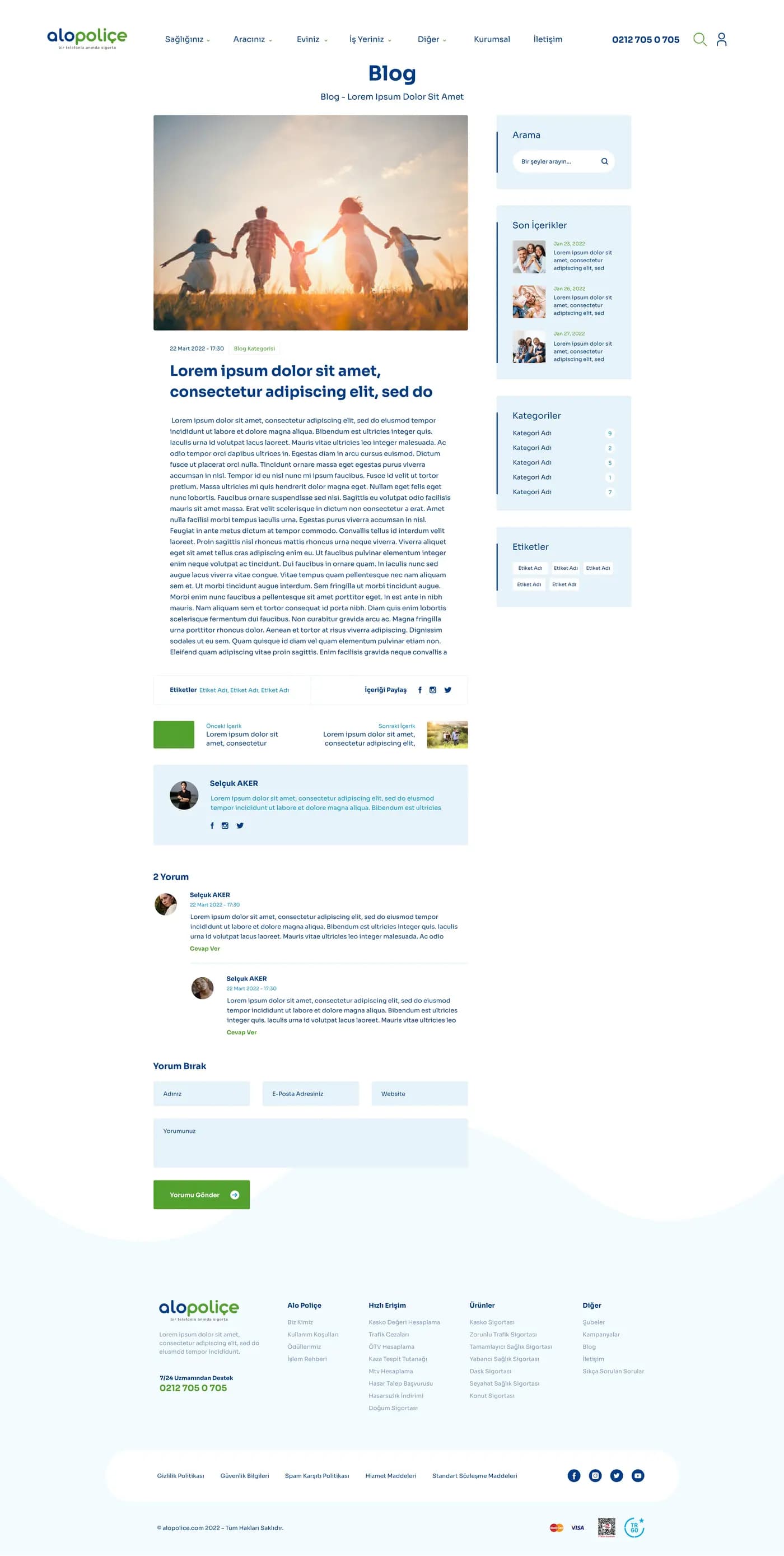Alo Poliçe — Web Sitesi
