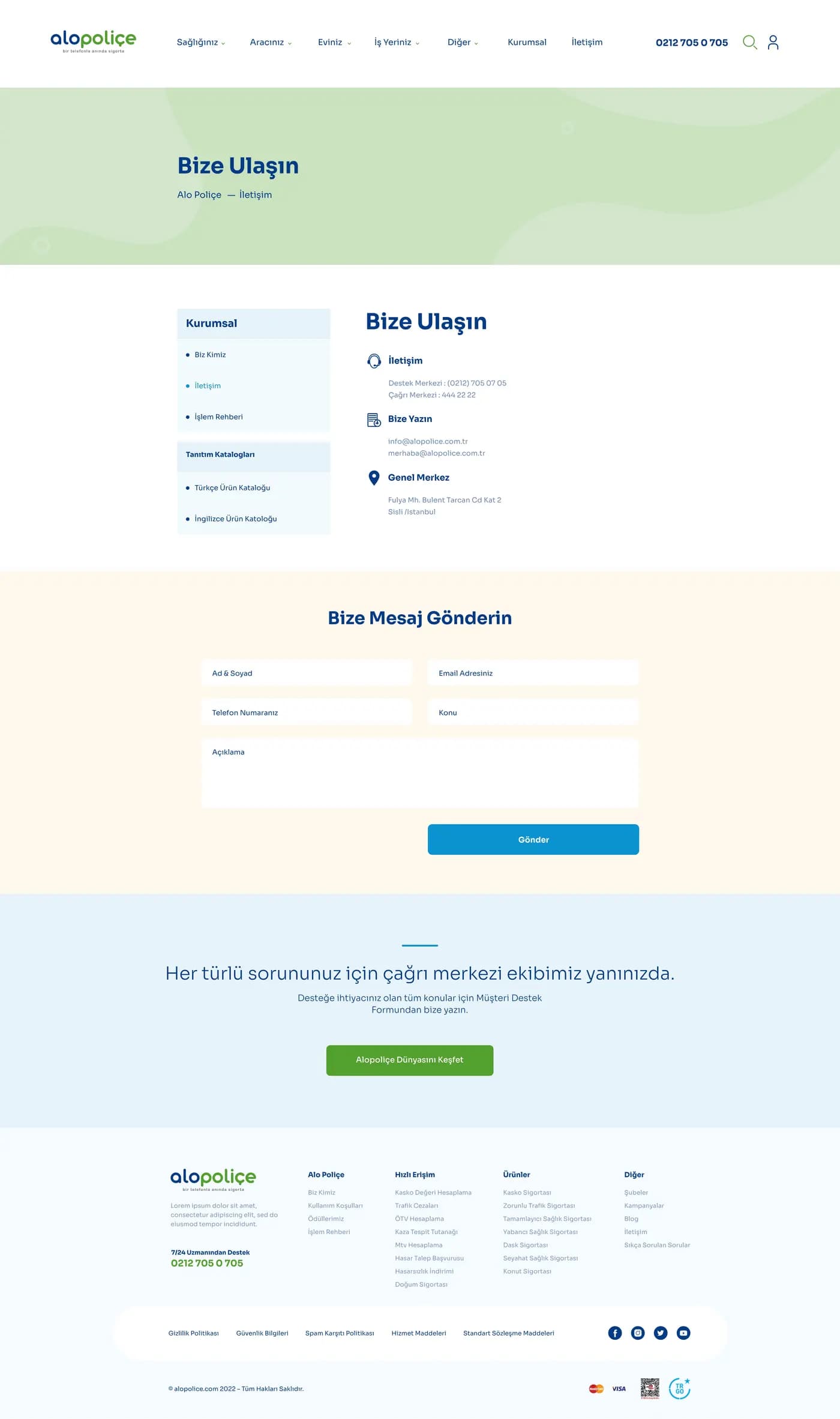 Alo Poliçe — Web Sitesi