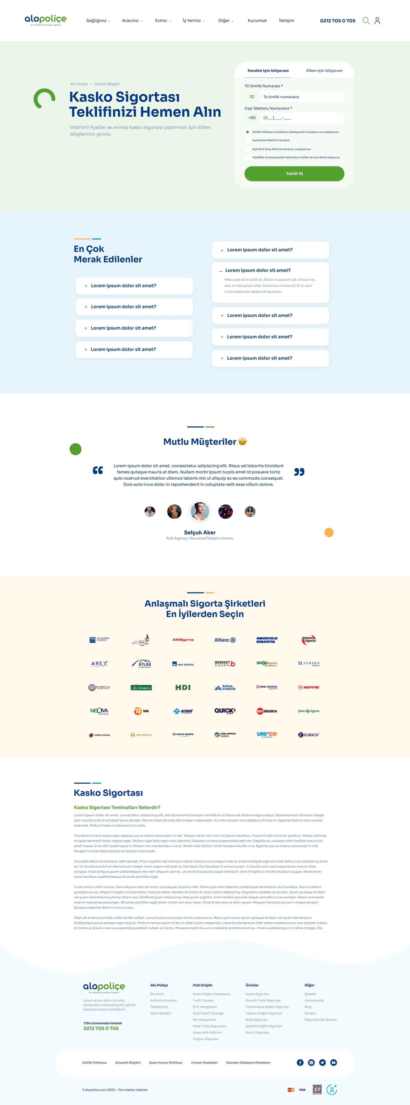 Alo Poliçe — Web Sitesi