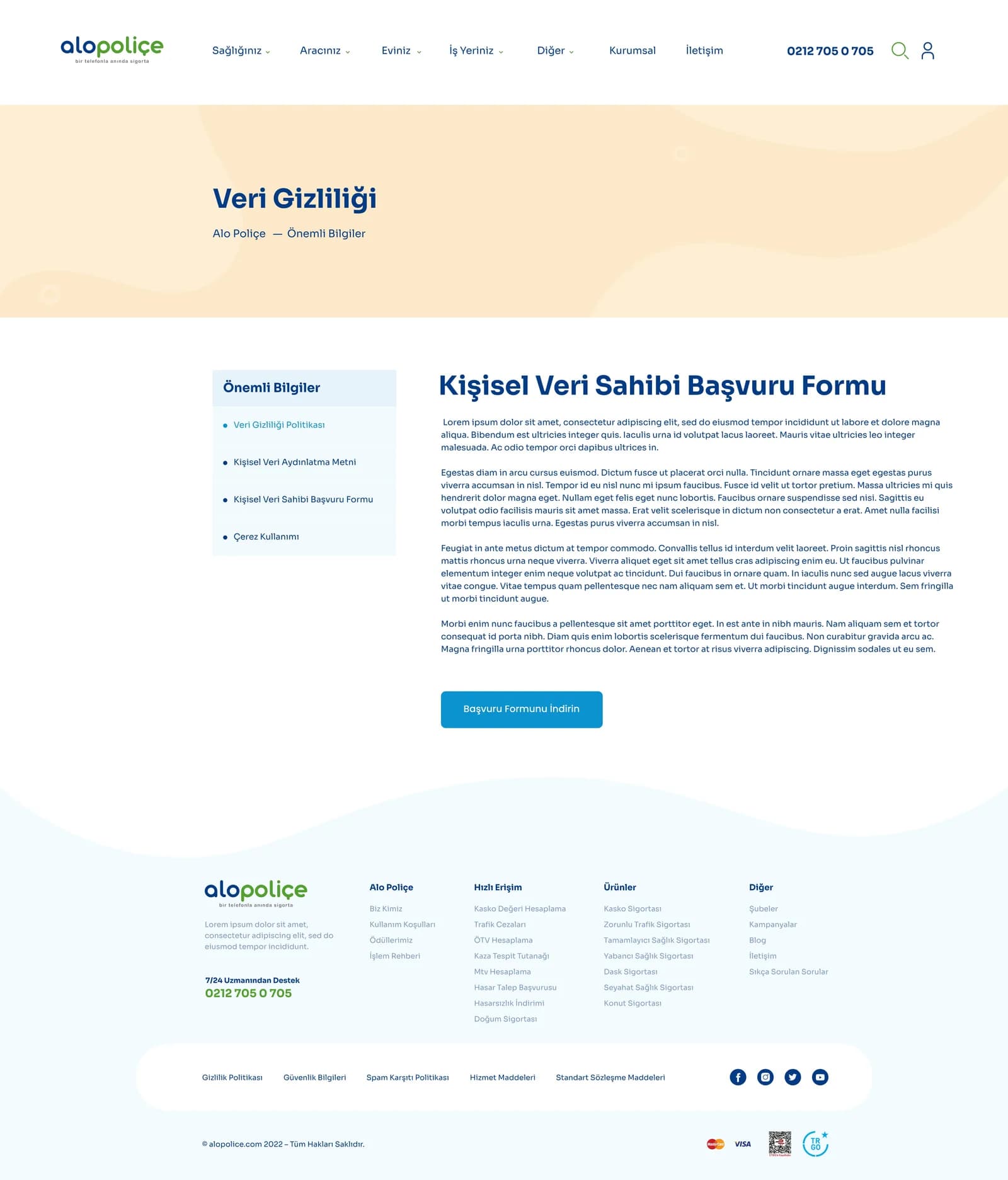 Alo Poliçe — Web Sitesi