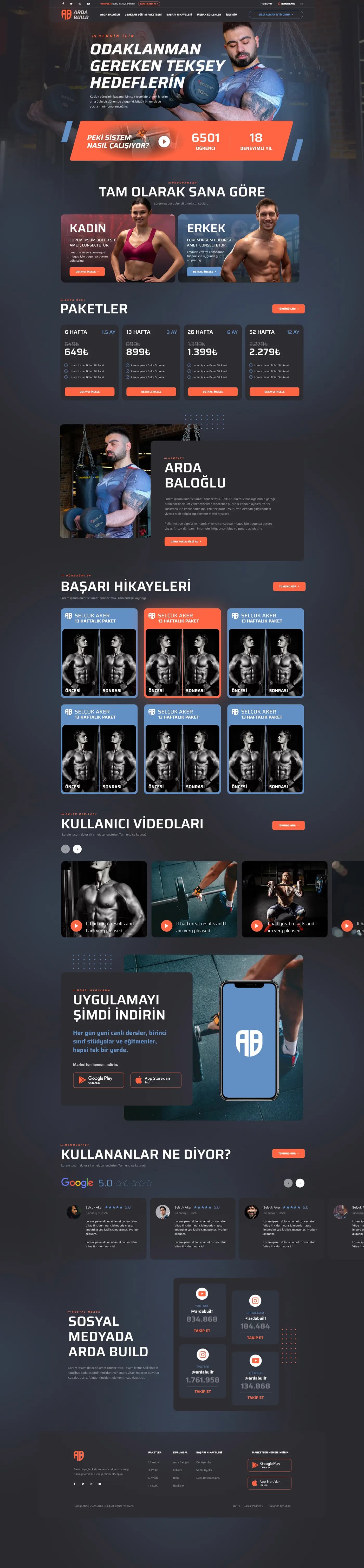 Arda Build Fitness Trainer — Web Sitesi