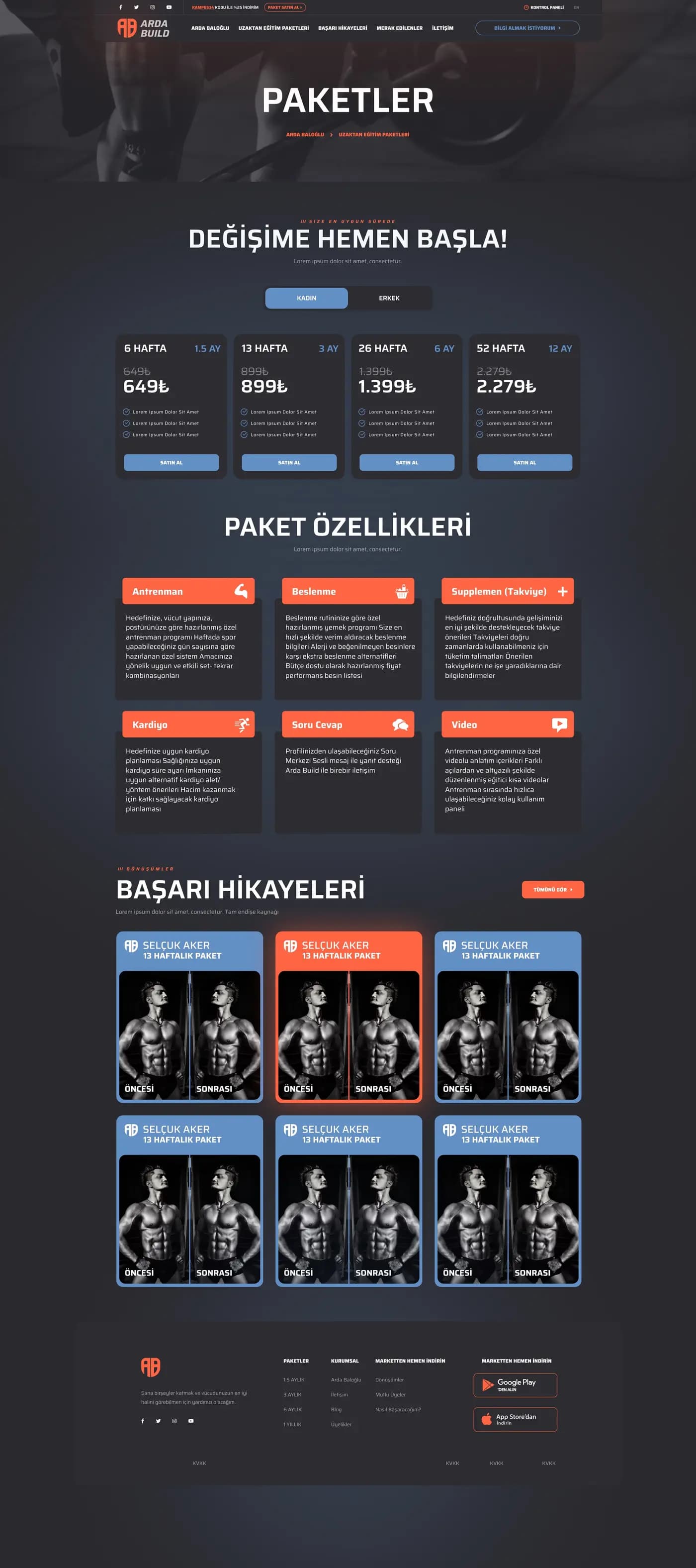 Arda Build Fitness Trainer — Web Sitesi