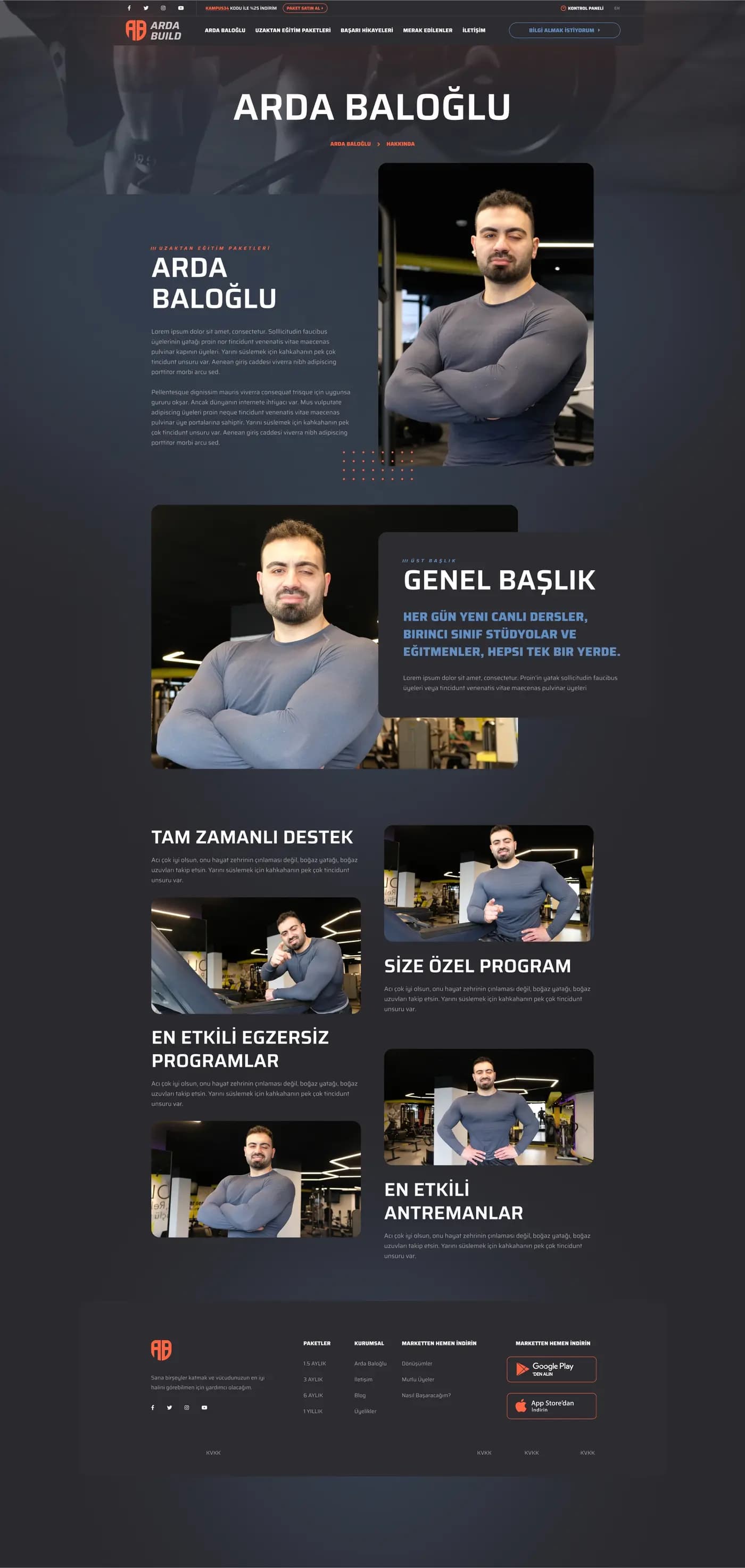 Arda Build Fitness Trainer — Web Sitesi