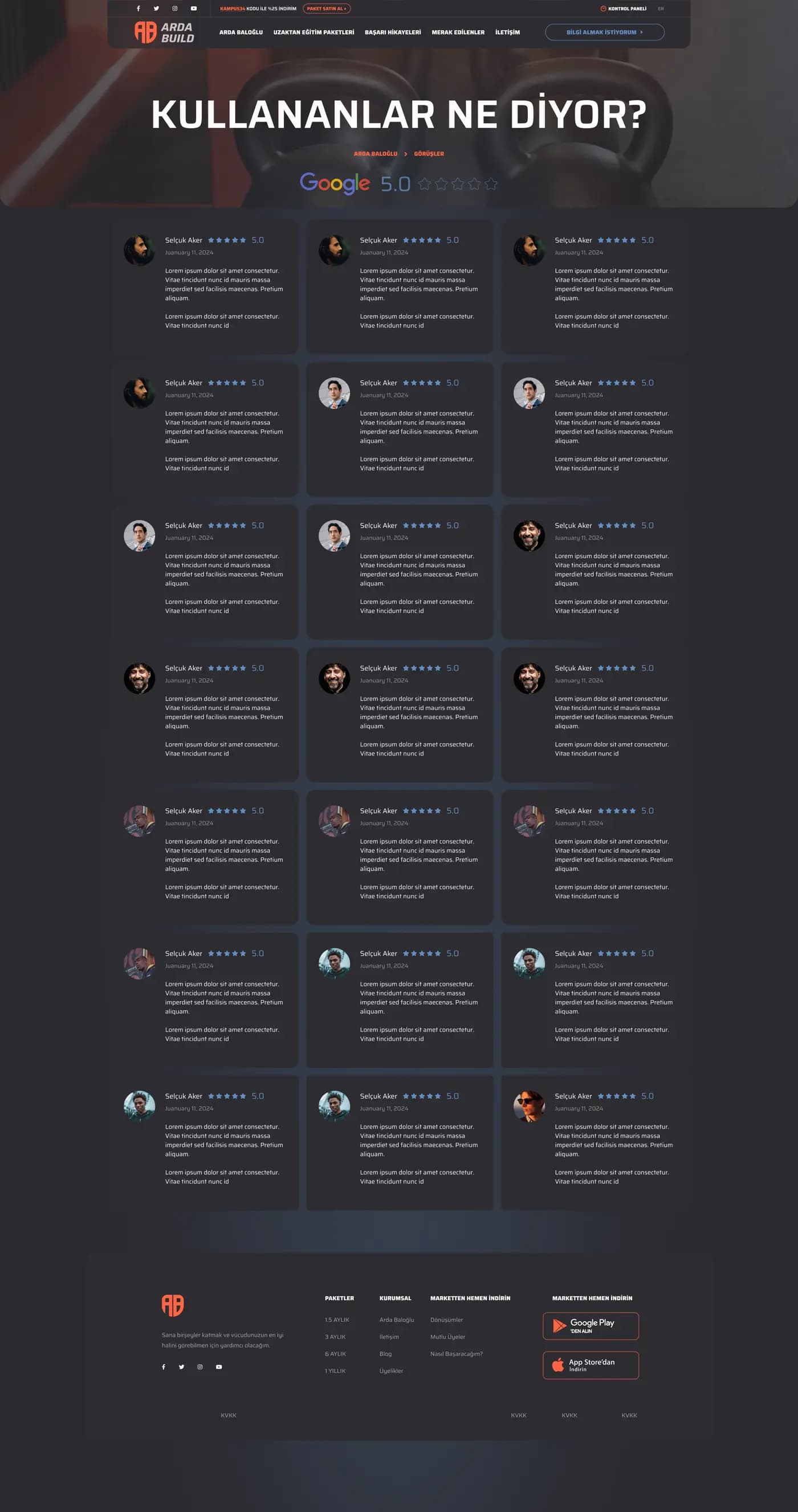 Arda Build Fitness Trainer — Web Sitesi
