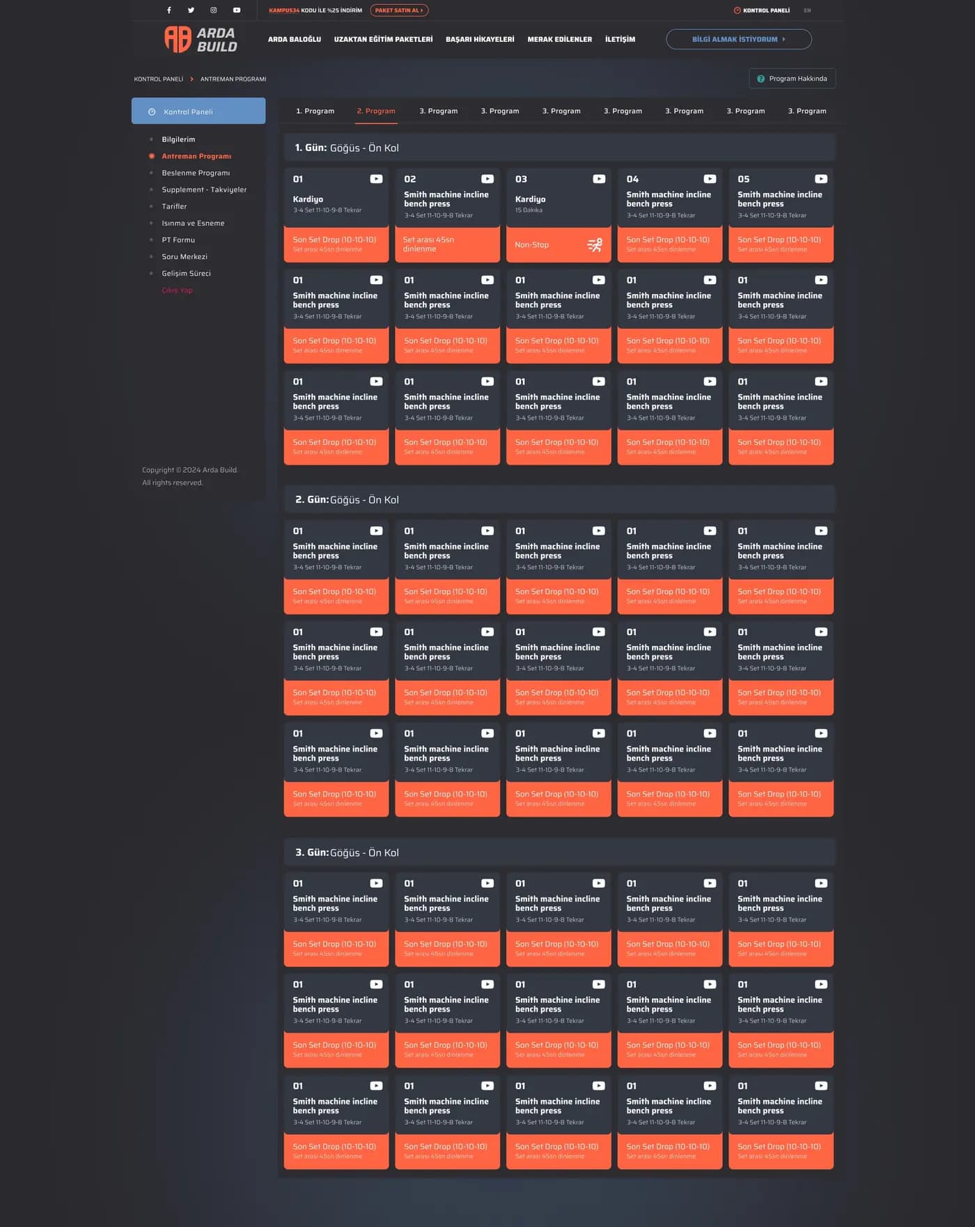 Arda Build Fitness Trainer — Web Sitesi