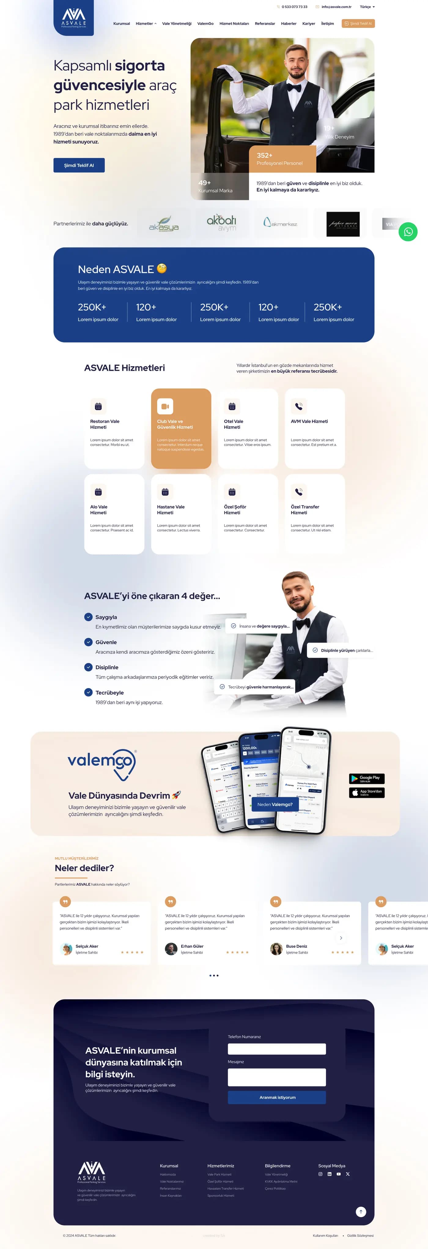 AS Vale Corporate Website — Web Sitesi