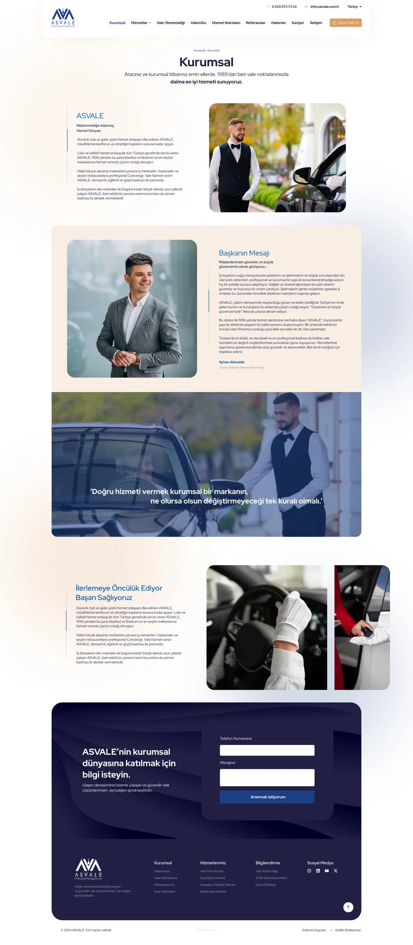 AS Vale Corporate Website — Web Sitesi