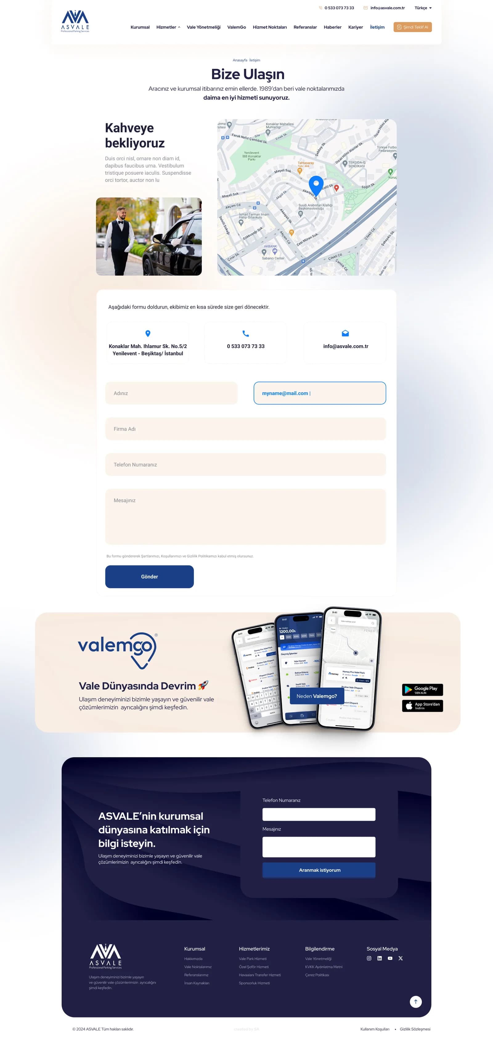 AS Vale Corporate Website — Web Sitesi