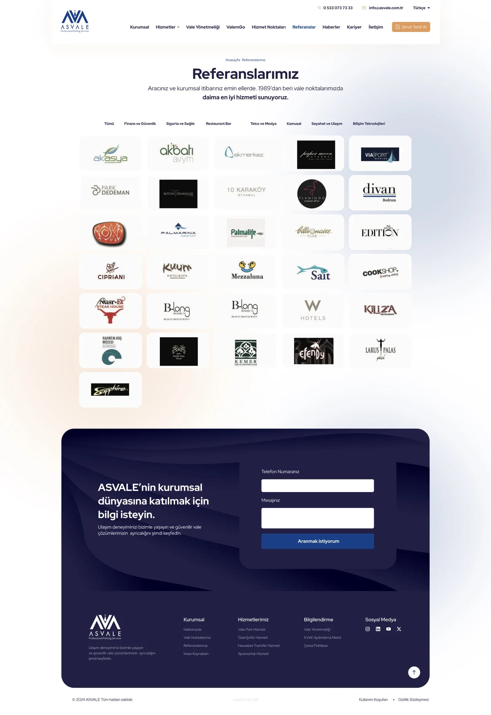 AS Vale Corporate Website — Web Sitesi