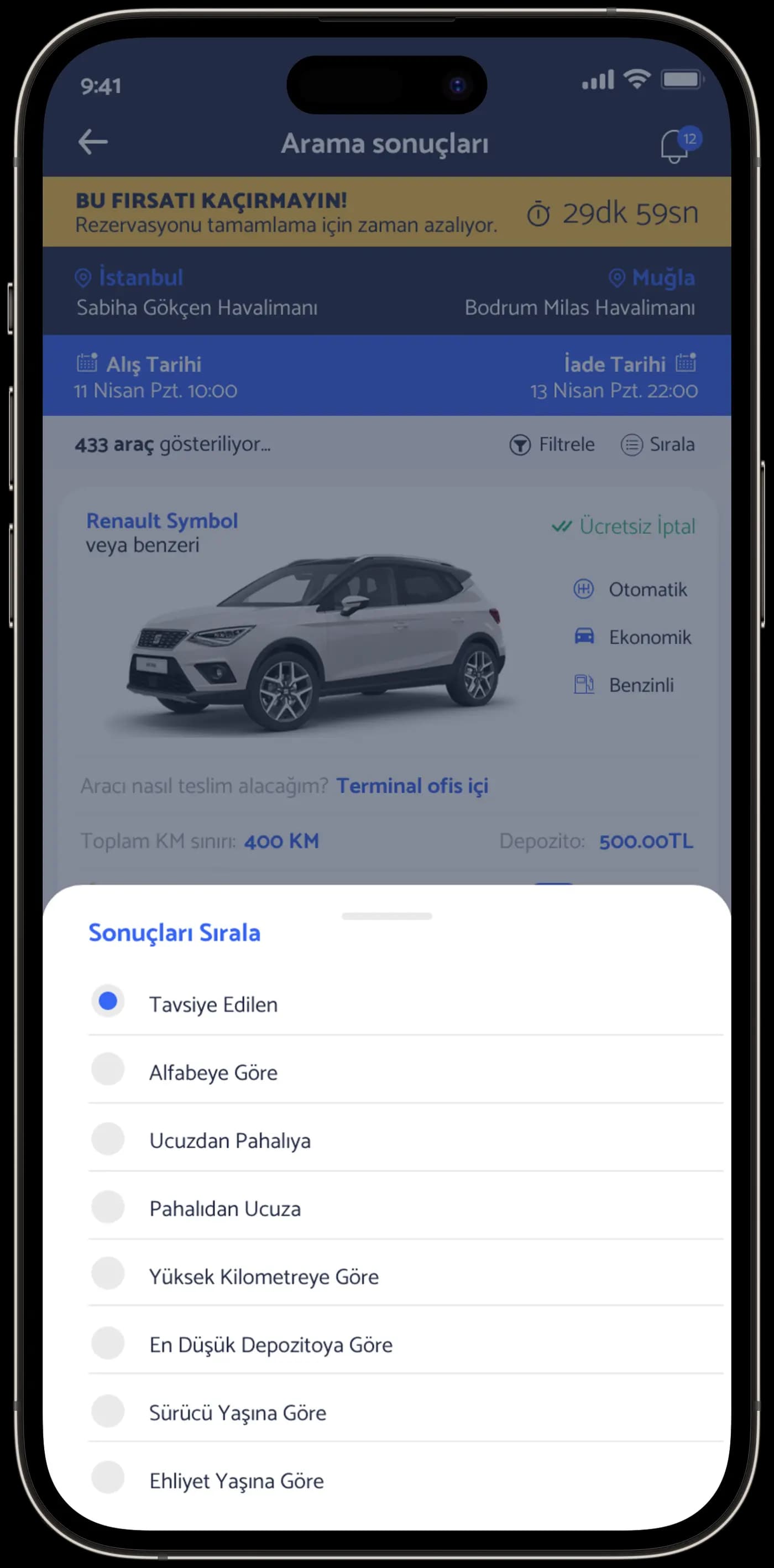Ayes Rent A Car — Mobil Uygulama