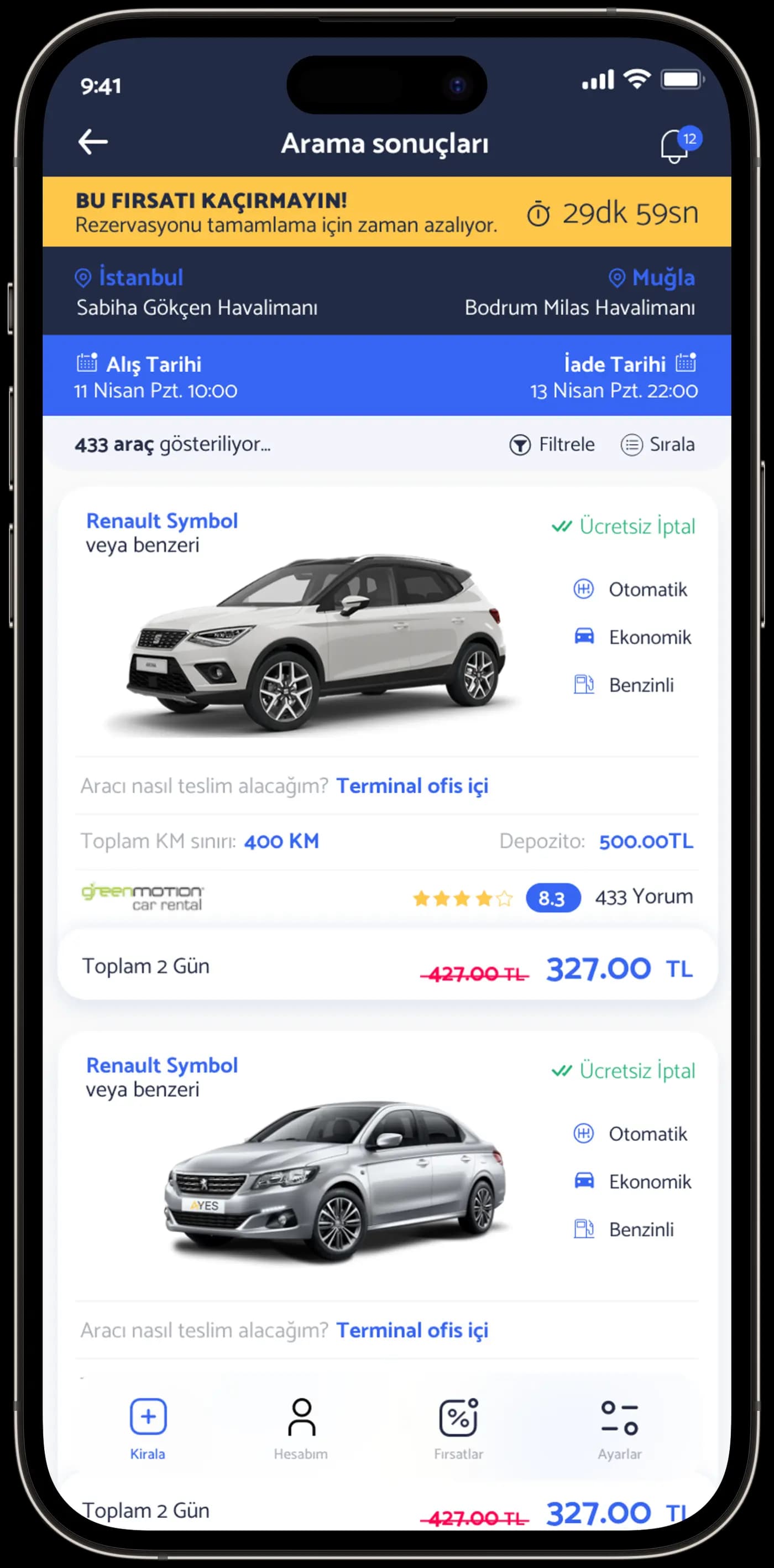 Ayes Rent A Car — Mobil Uygulama
