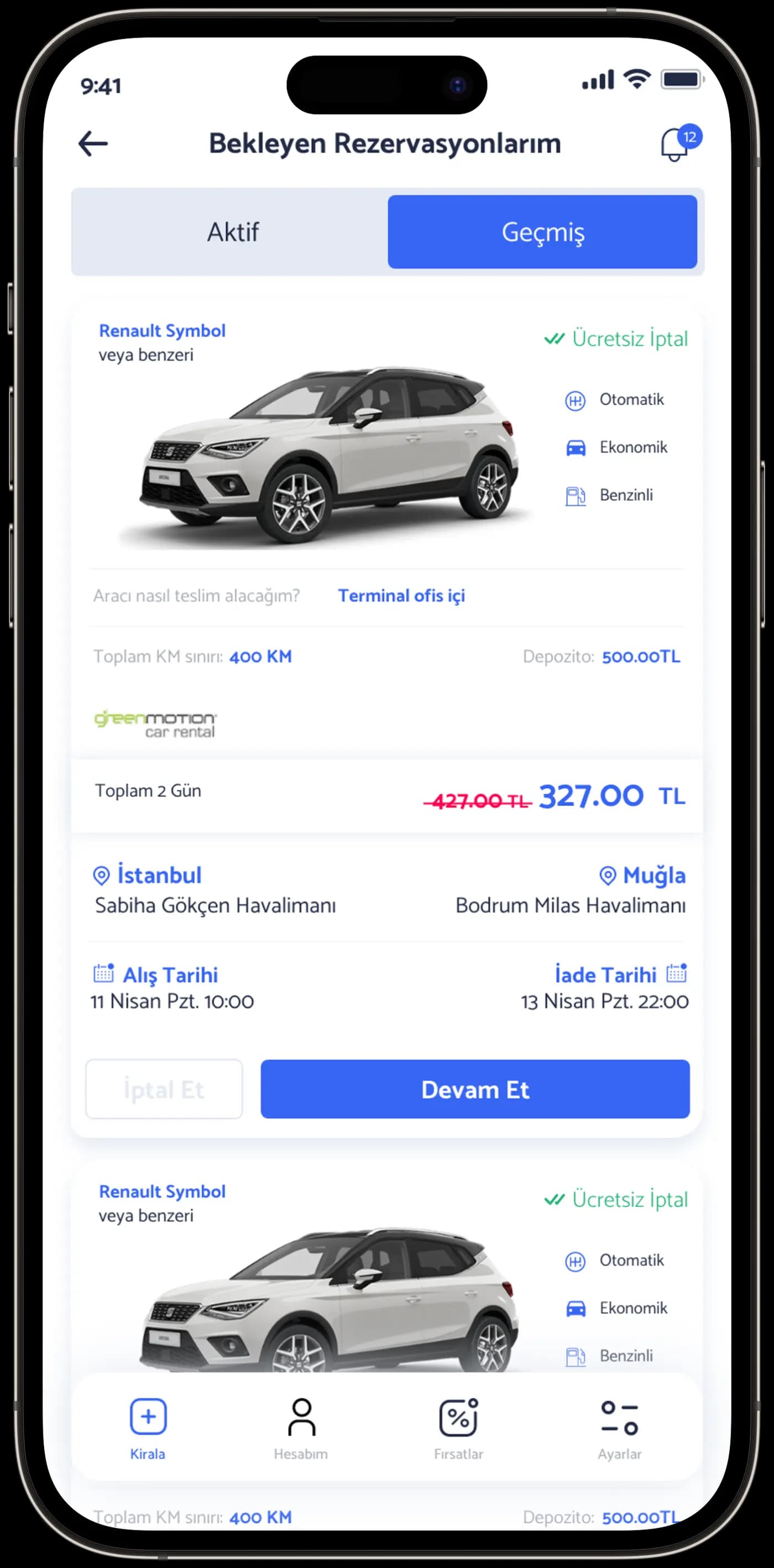 Ayes Rent A Car — Mobil Uygulama