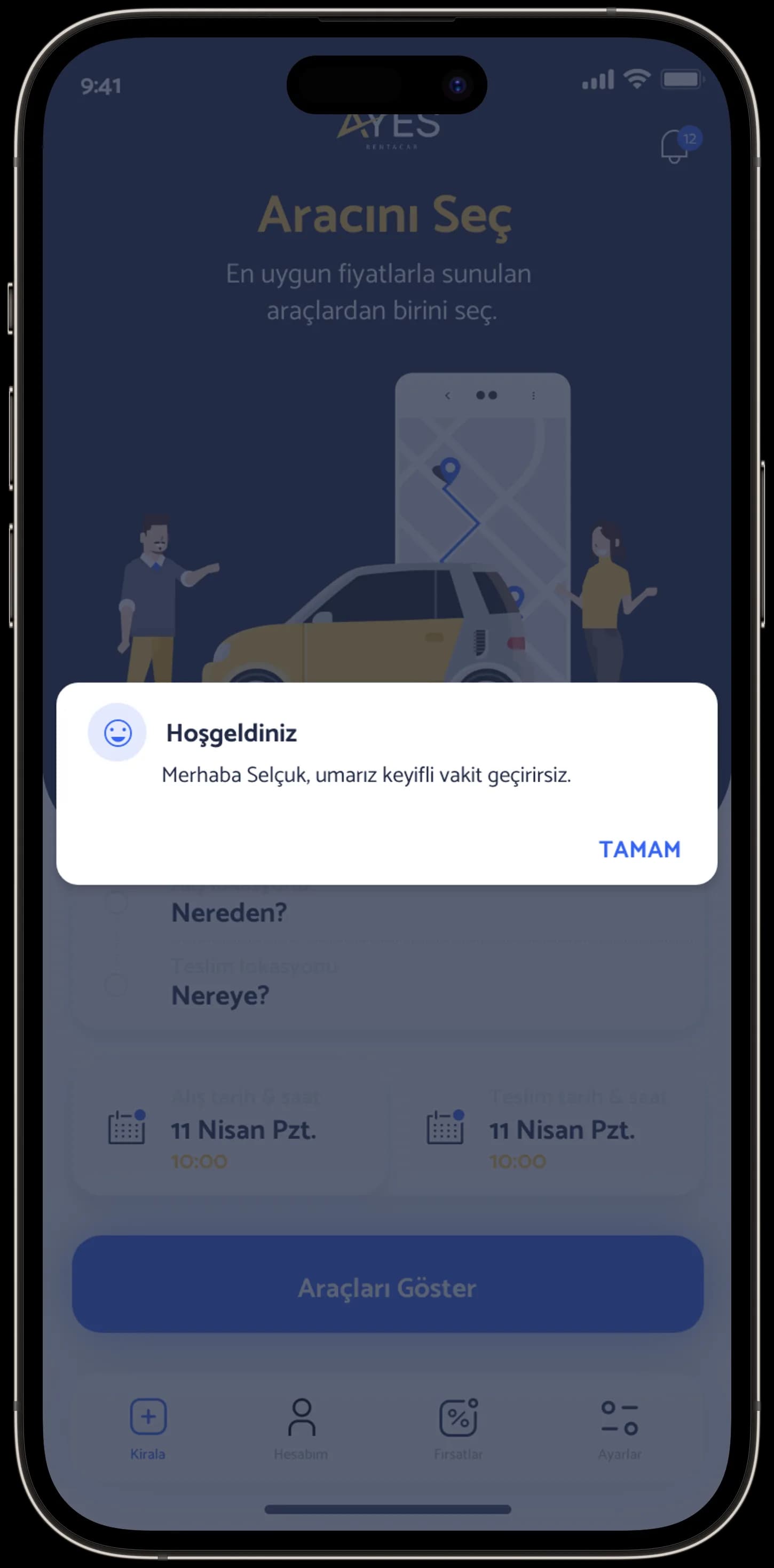 Ayes Rent A Car — Mobil Uygulama