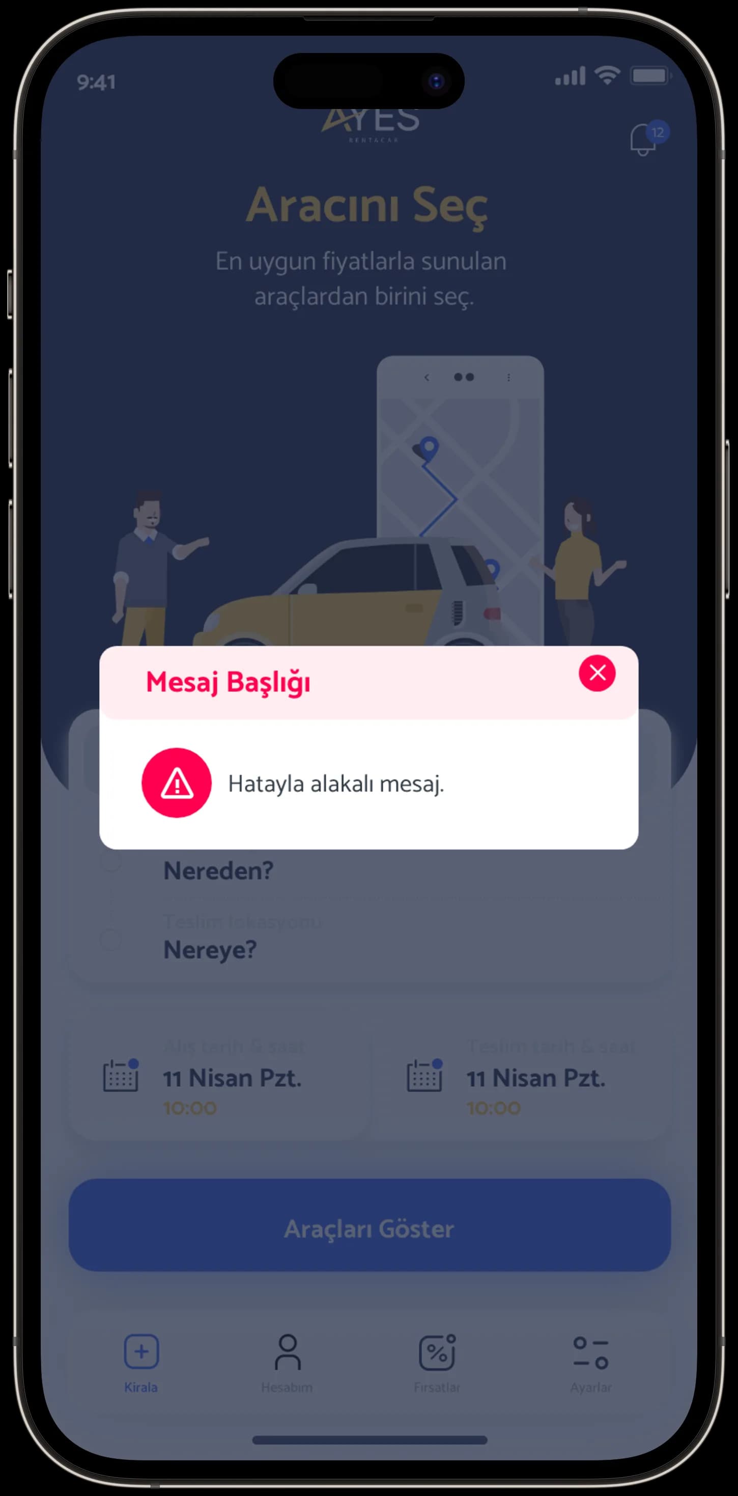 Ayes Rent A Car — Mobil Uygulama