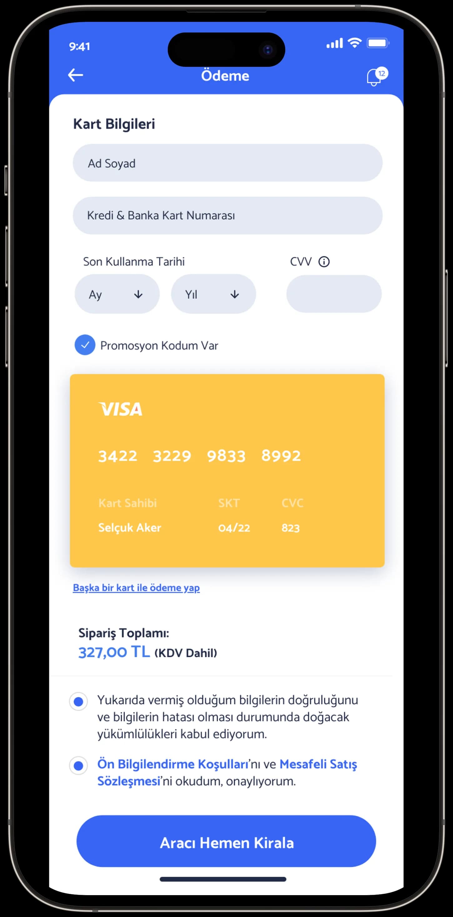 Ayes Rent A Car — Mobil Uygulama