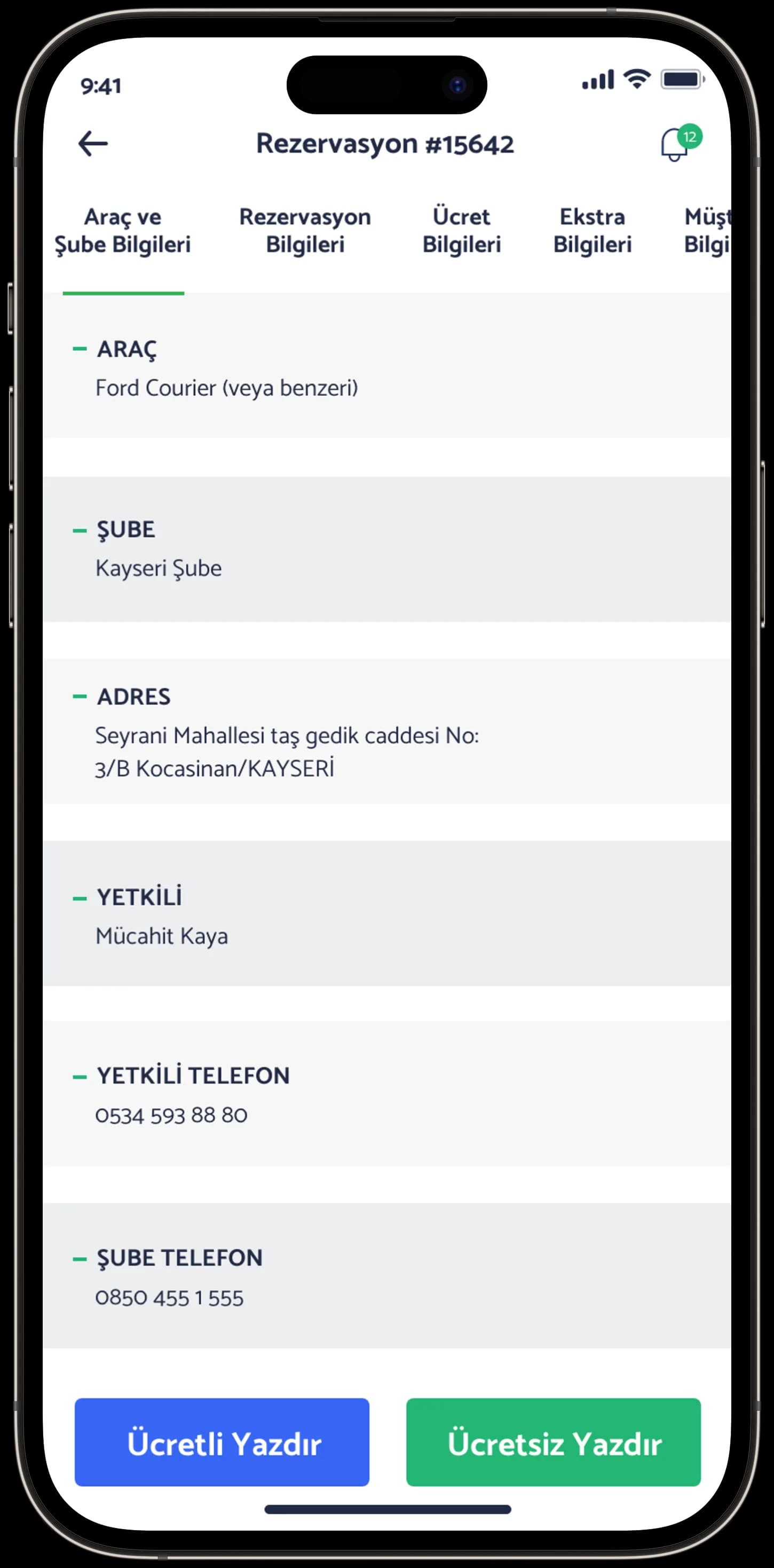 Ayes Rent A Car — Mobil Uygulama