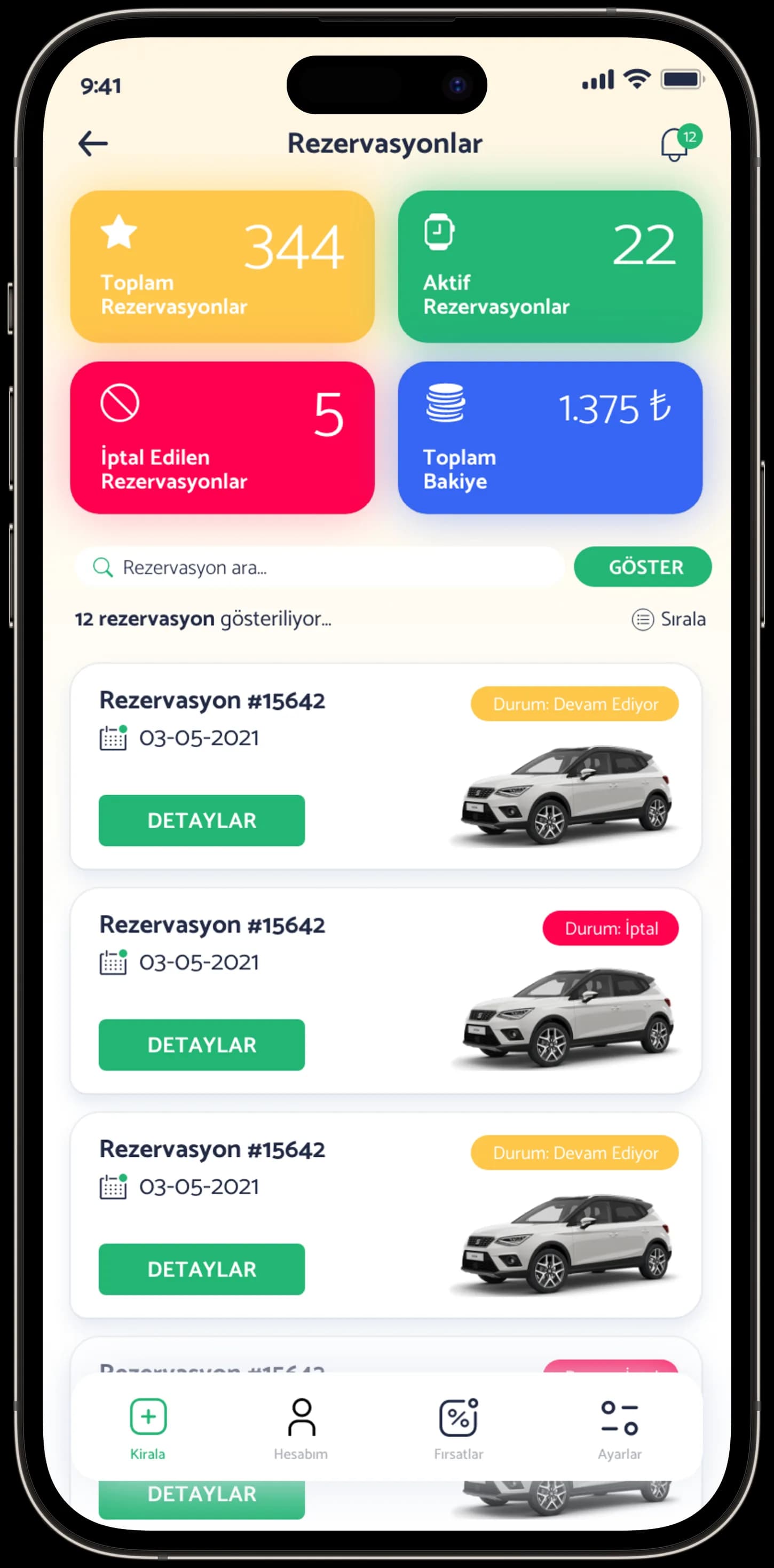 Ayes Rent A Car — Mobil Uygulama
