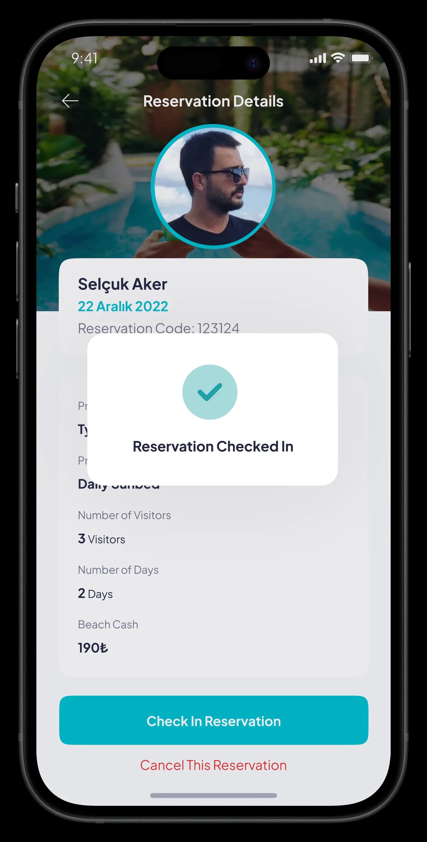 Beach Reservation Mobile App — Mobil Uygulama