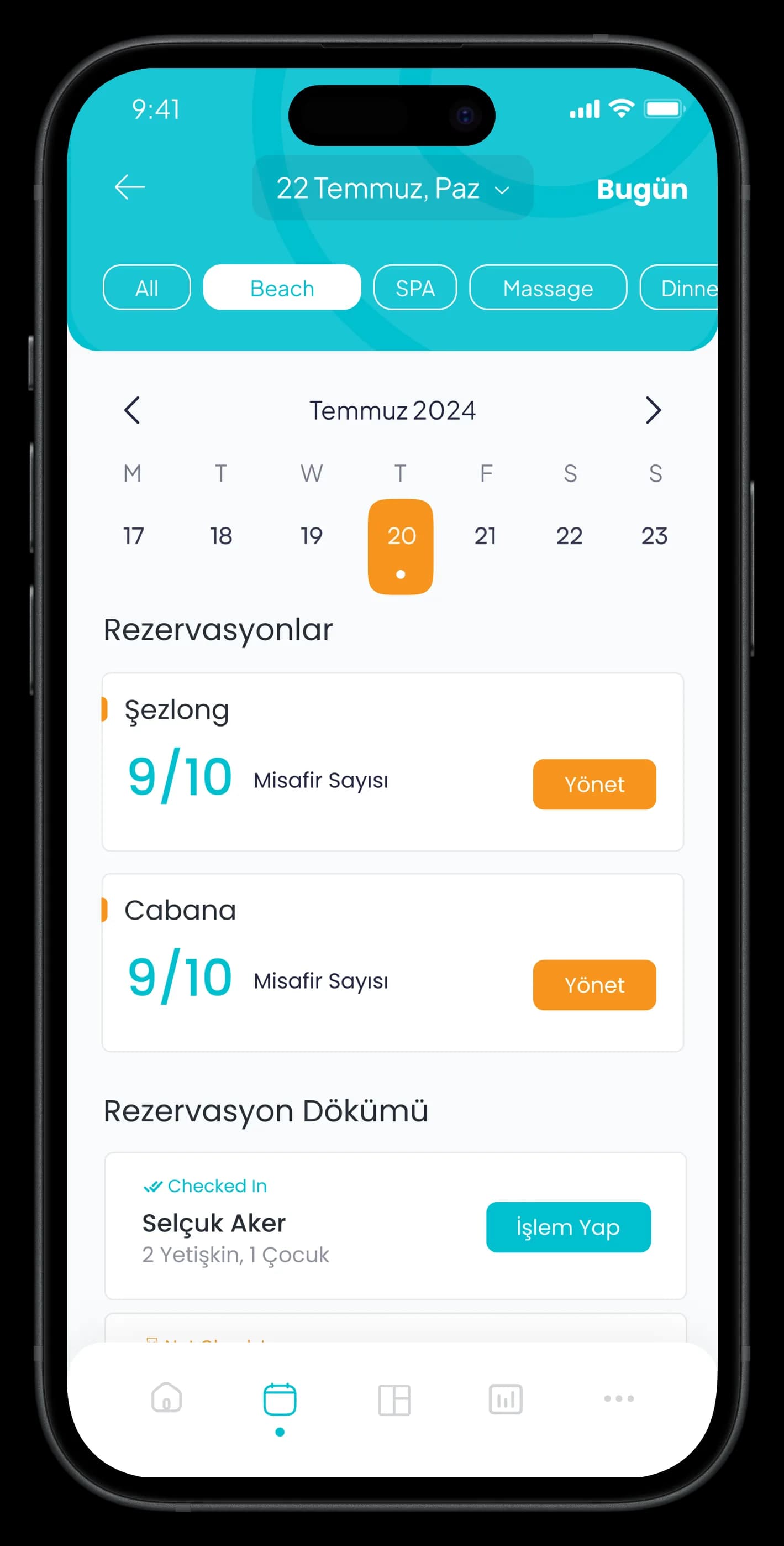 Beach Reservation Mobile App — Mobil Uygulama