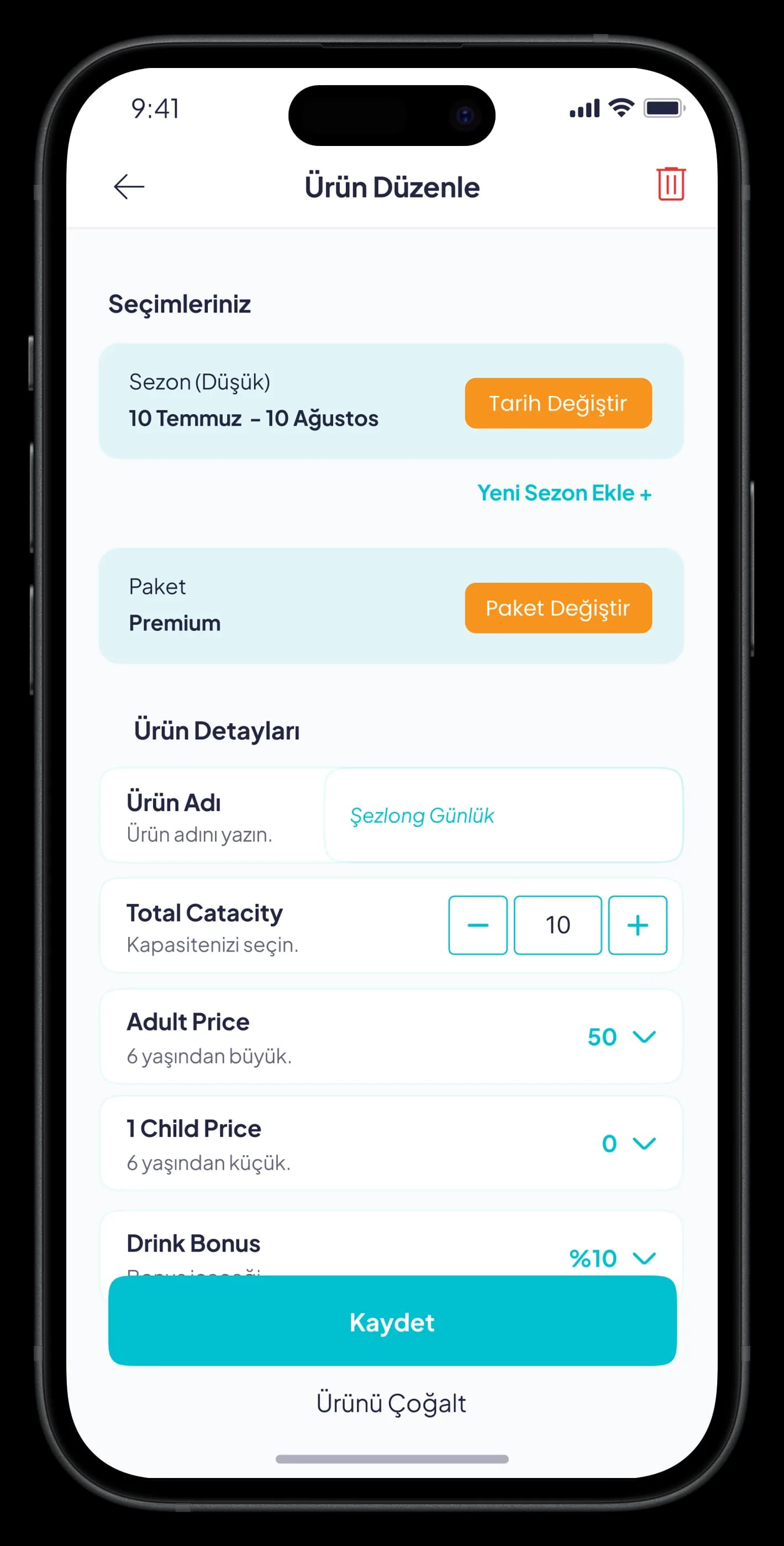 Beach Reservation Mobile App — Mobil Uygulama