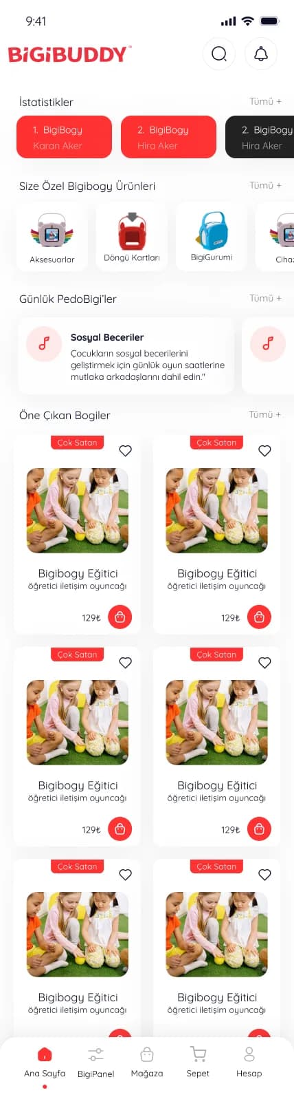 BigiBogy — Mobil Uygulama