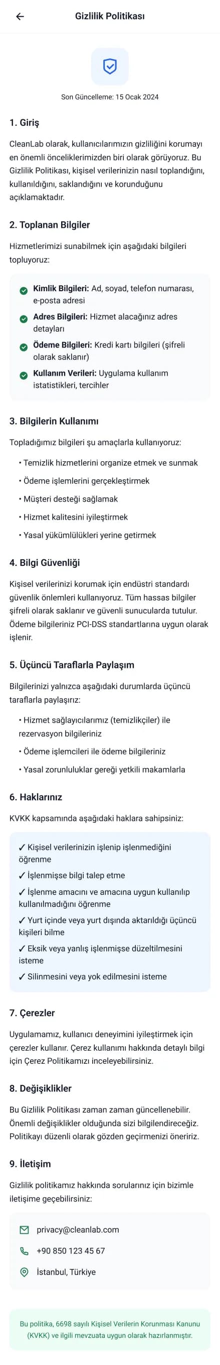 Clean Lab App — Mobil Uygulama
