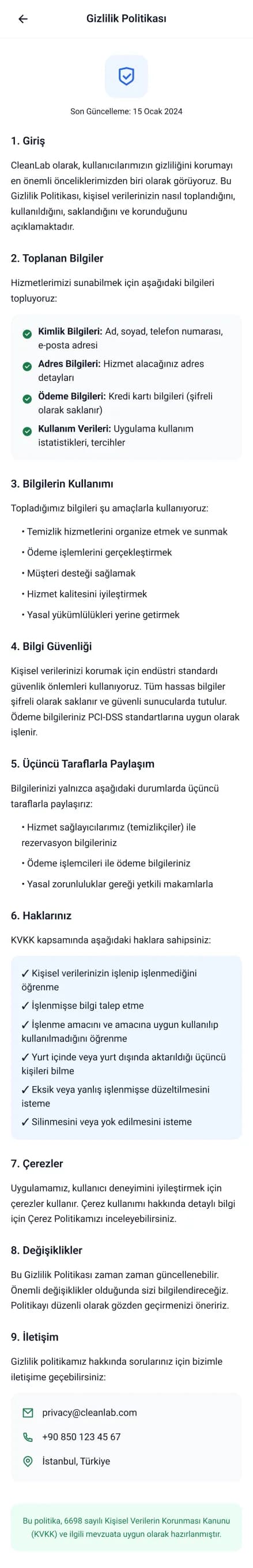 Clean Lab App — Mobil Uygulama
