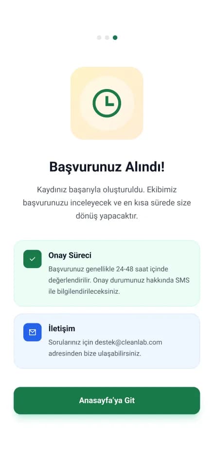 Clean Lab App — Mobil Uygulama