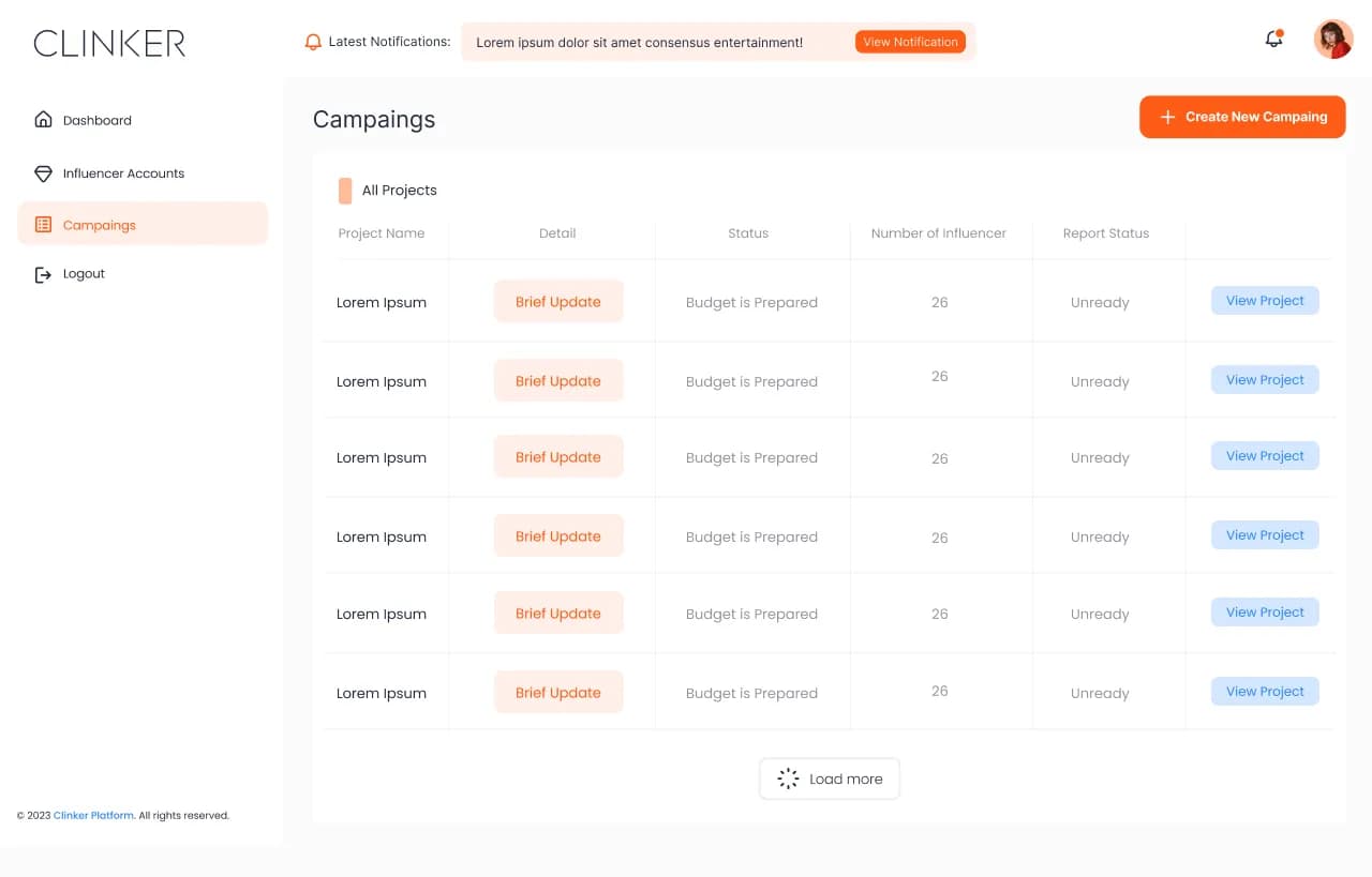 Clinker Social Media — SaaS & Dashboard