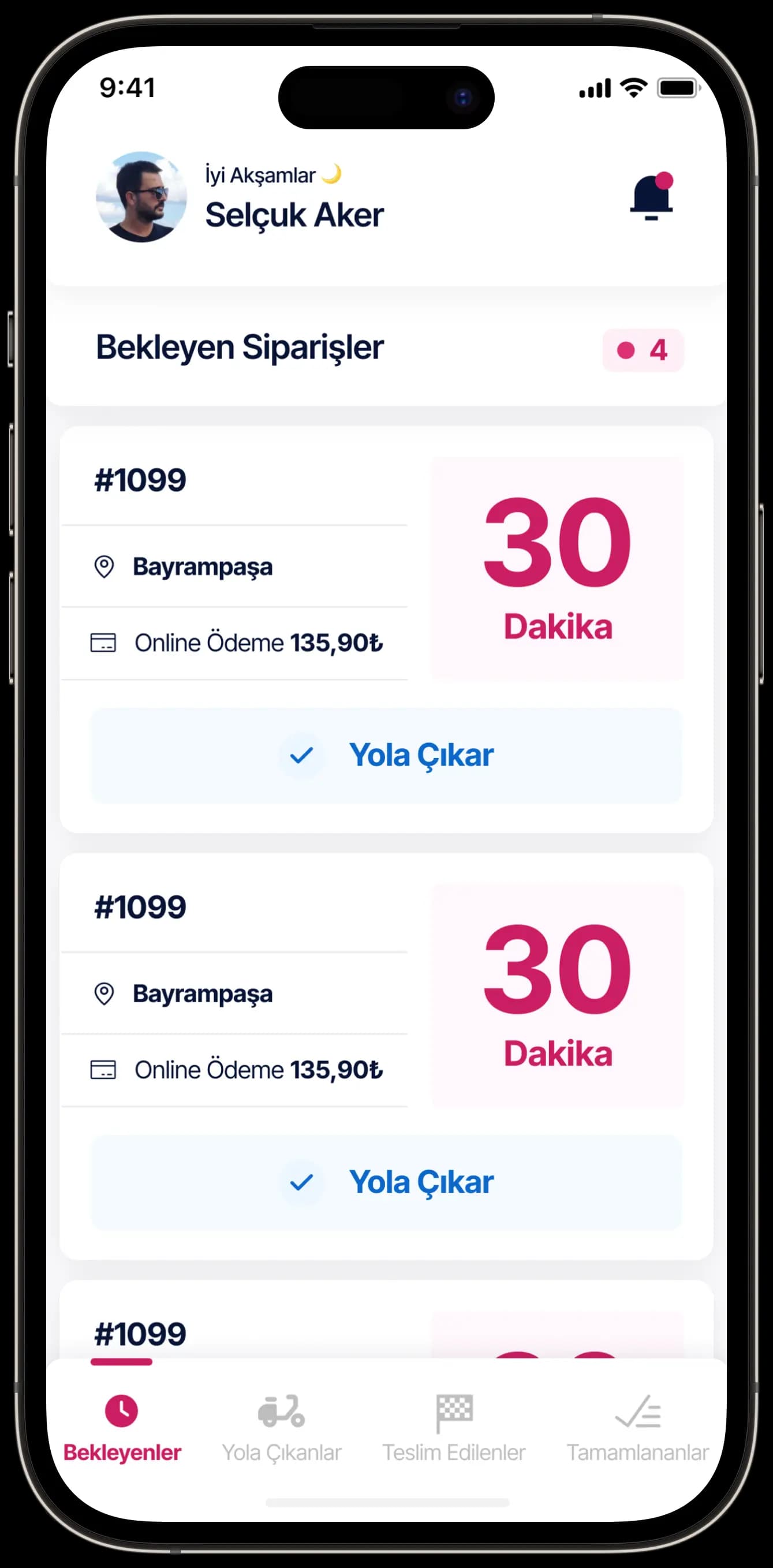 Courier App — Mobil Uygulama