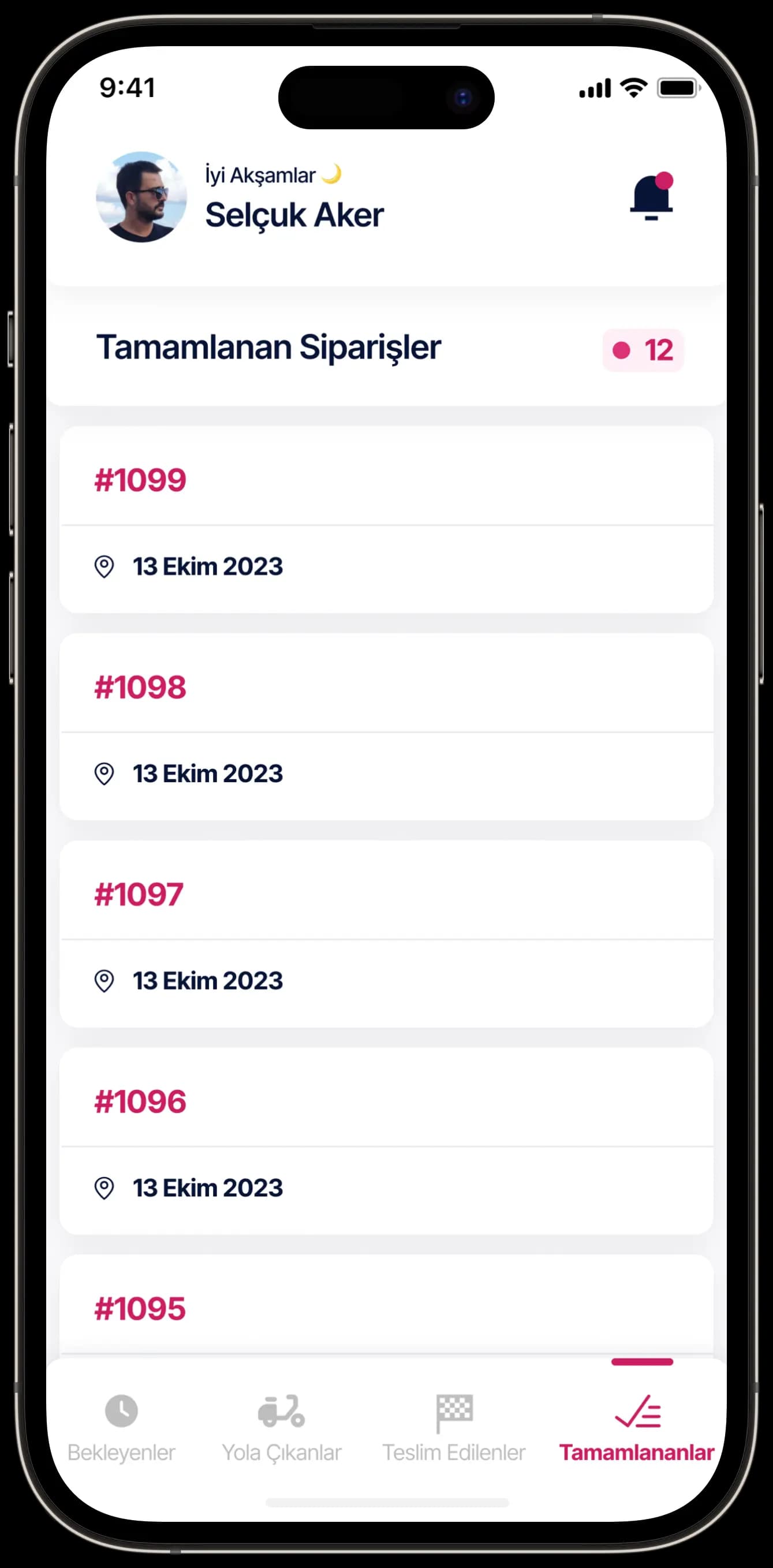 Courier App — Mobil Uygulama