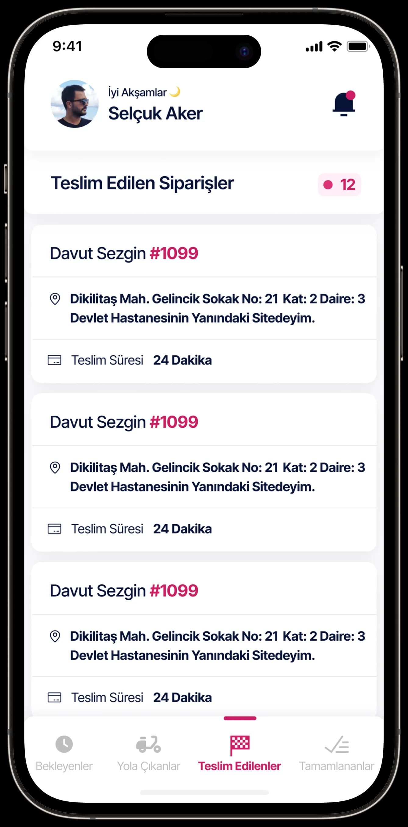 Courier App — Mobil Uygulama