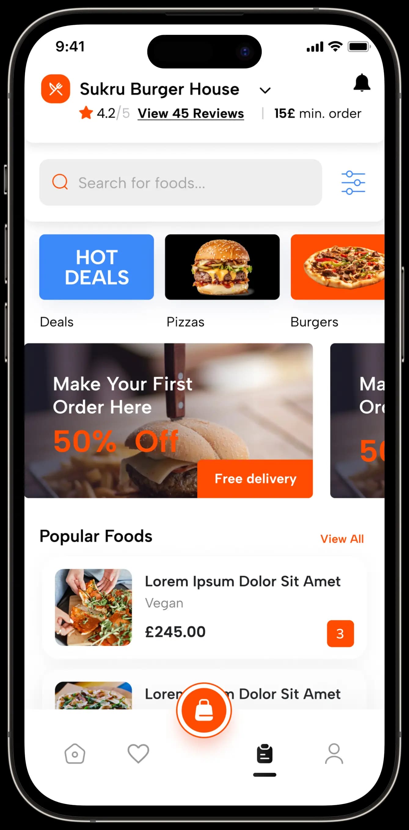 Food Delivery — Mobil Uygulama
