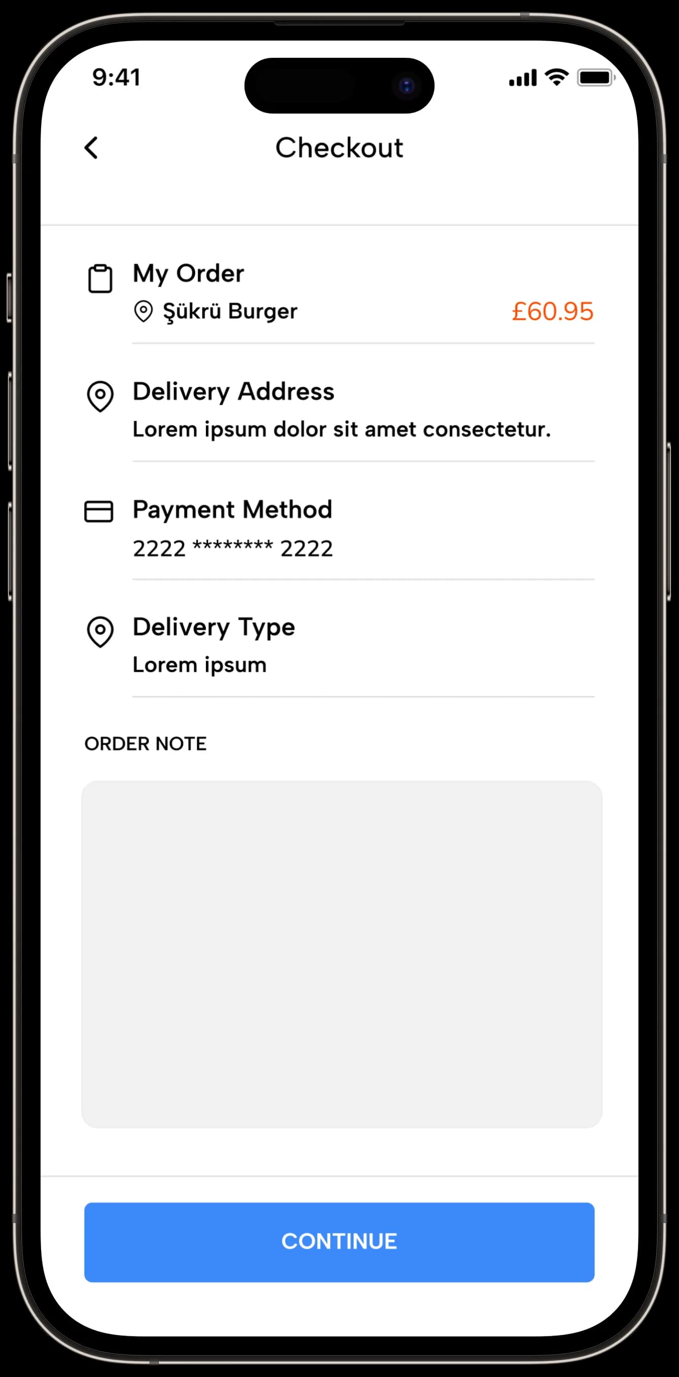 Food Delivery — Mobil Uygulama