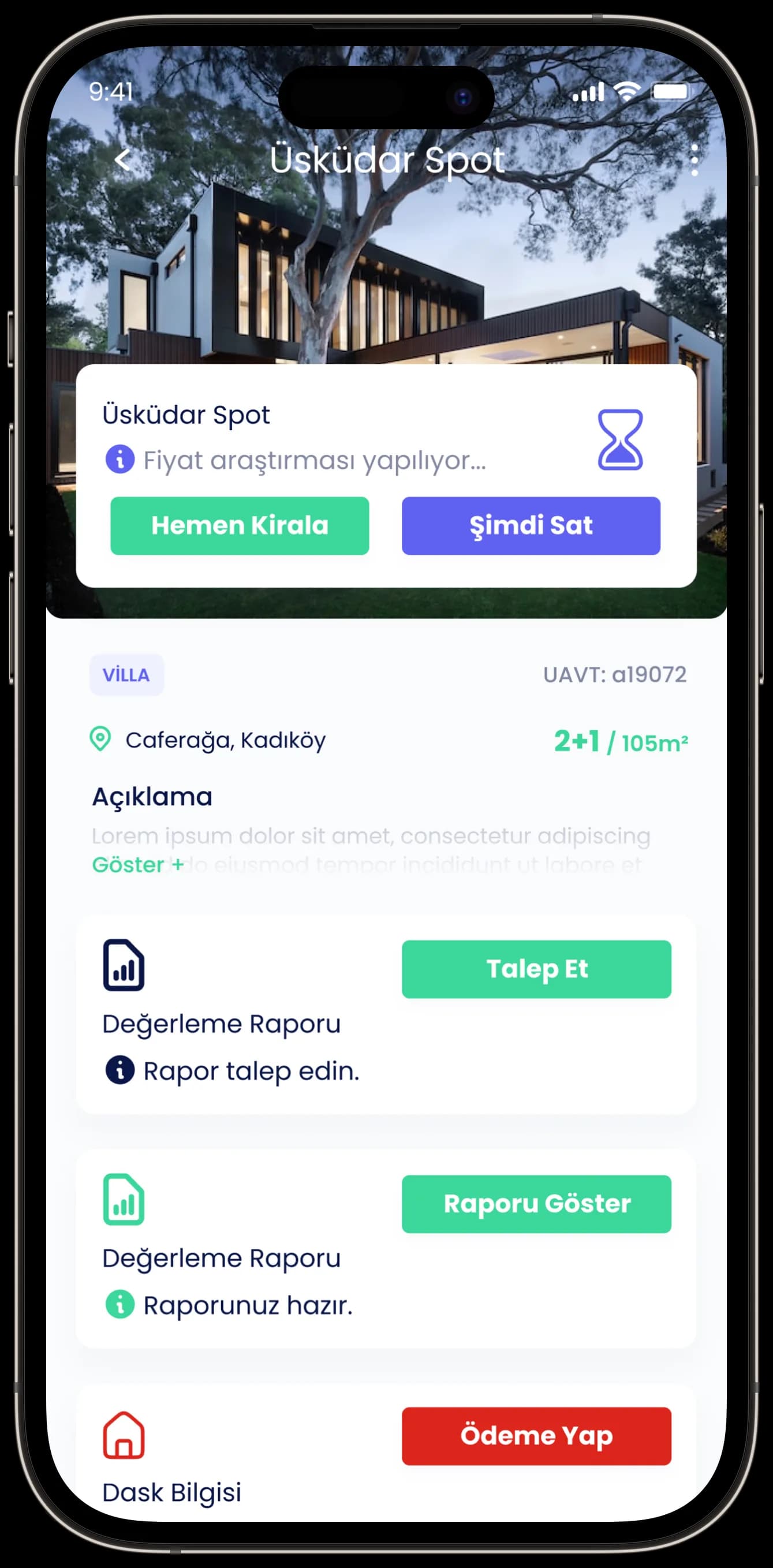 Real Estate App — Mobil Uygulama