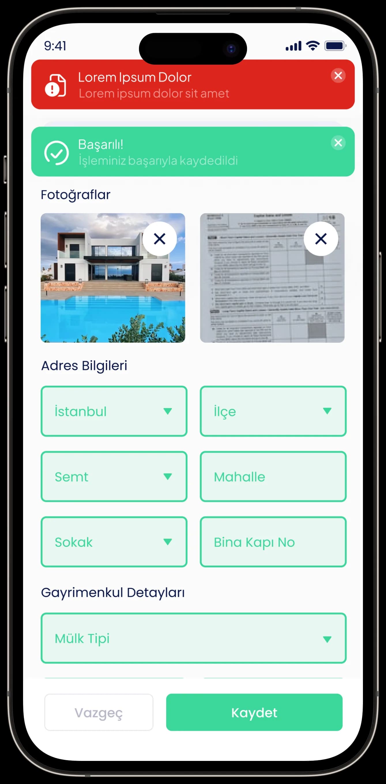 Real Estate App — Mobil Uygulama