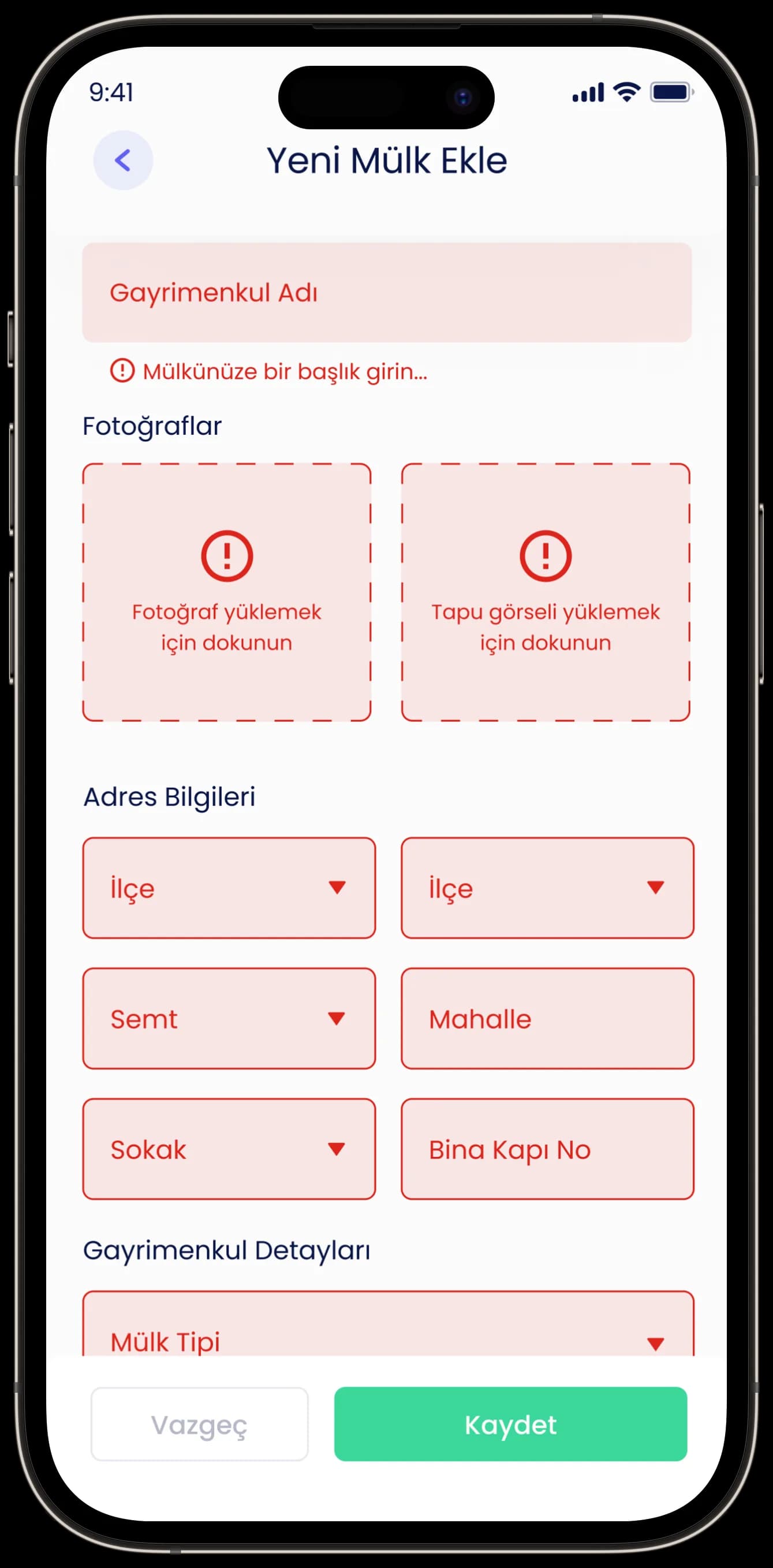 Real Estate App — Mobil Uygulama