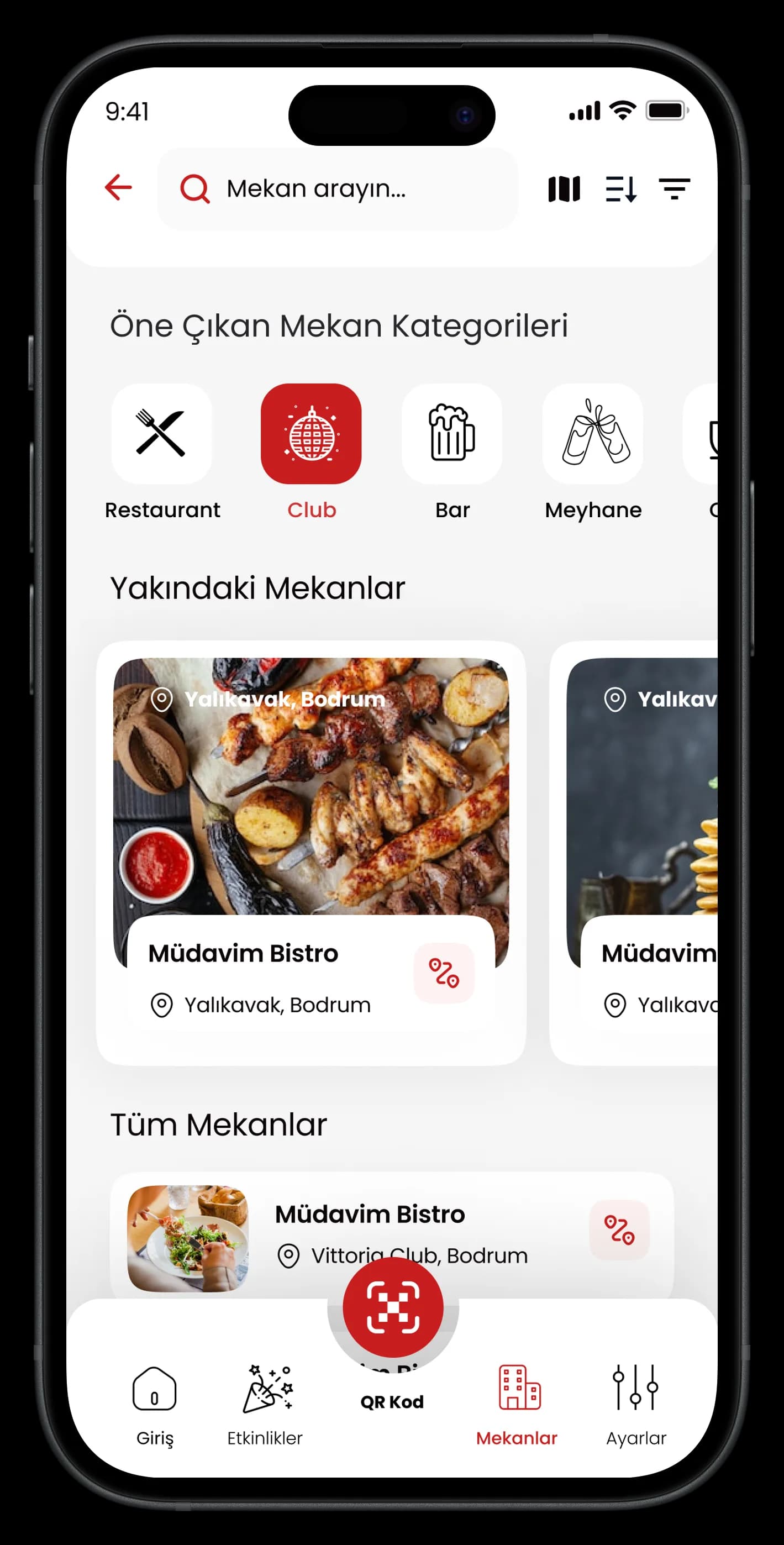 Food & Drink Discount App — Mobil Uygulama