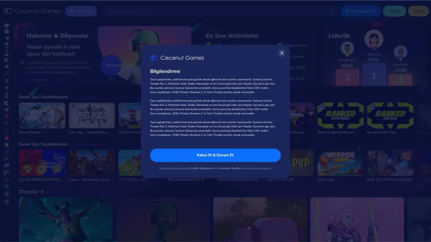 Game Community Website — Web Sitesi