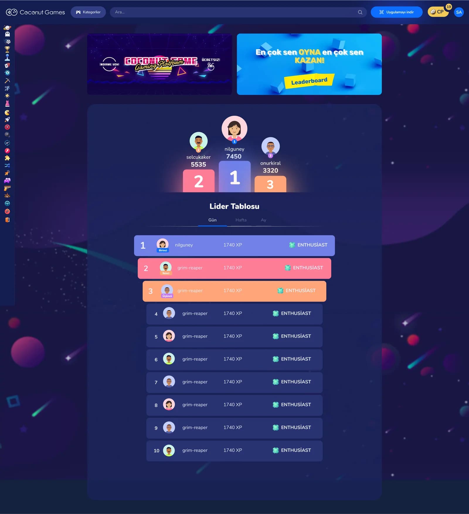Game Community Website — Web Sitesi