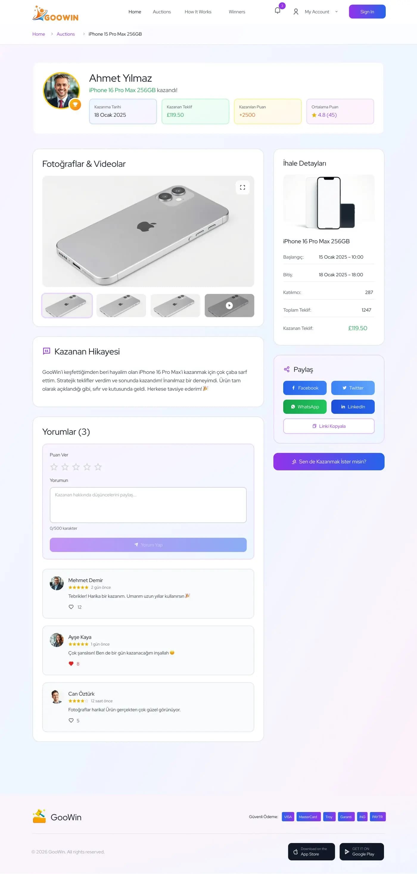 GooWin — E-Ticaret