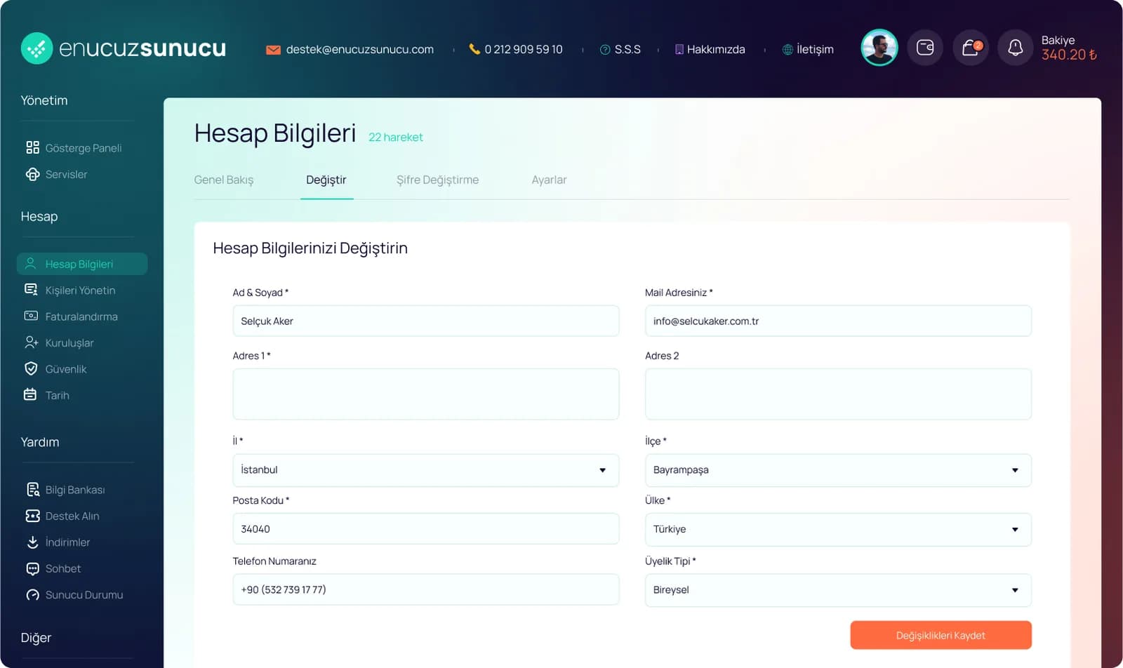Hosting Market Place — E-Ticaret