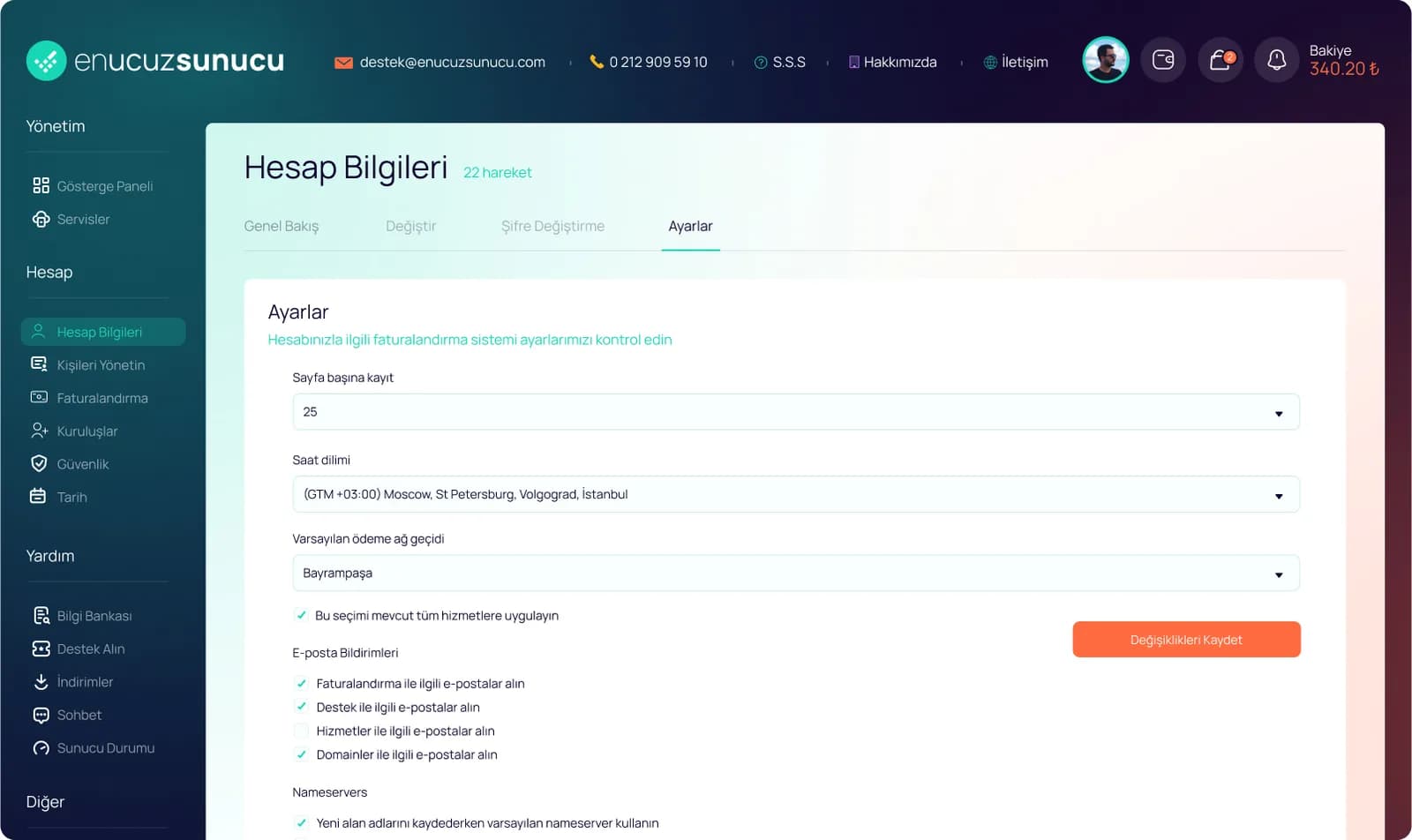 Hosting Market Place — E-Ticaret